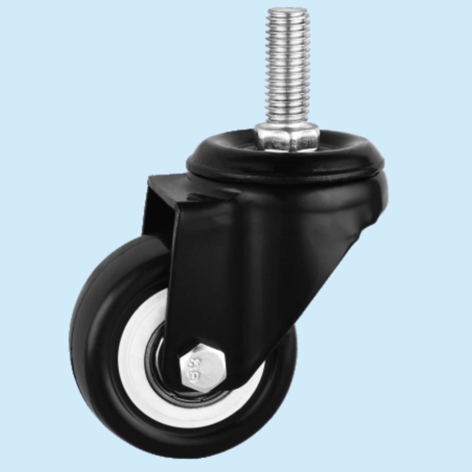 Non Marking Black PU Rubber Furniture Polyurethane Locking Caster Wheels