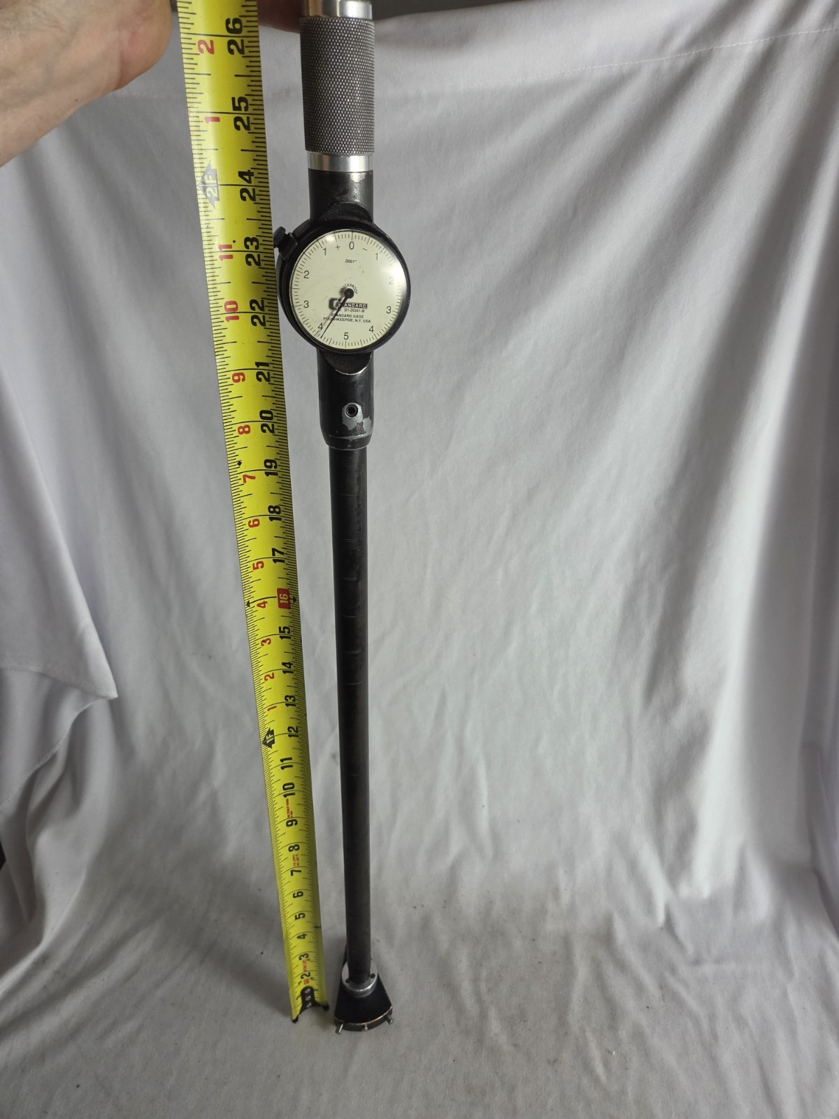 Standard Dial Bore Gage No. 5 Range 3.09″ – 8″ W/7 Extensions Wood Box Deep