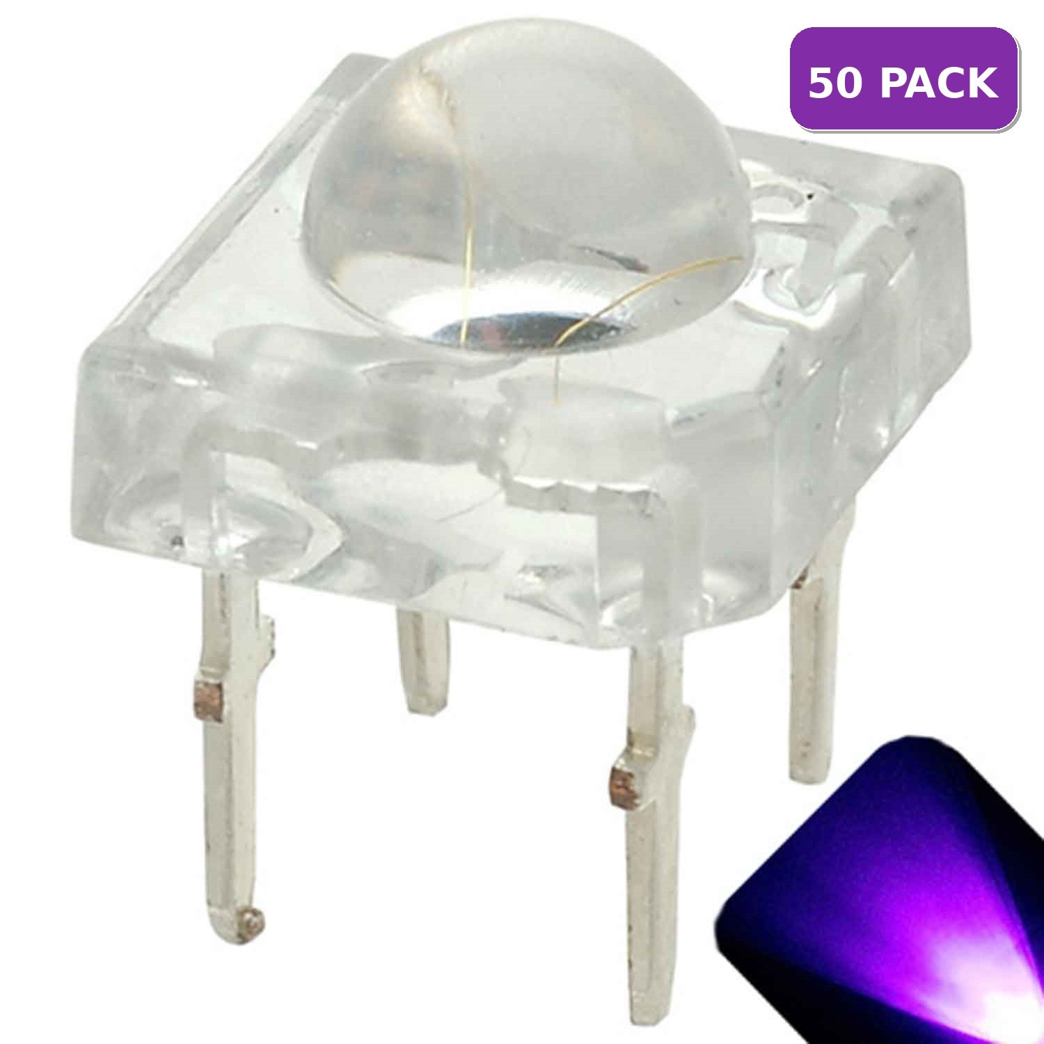 50 x LED 5mm Dome Superflux UV Purple Piranha LEDs Sign Tail Lights Super Flux
