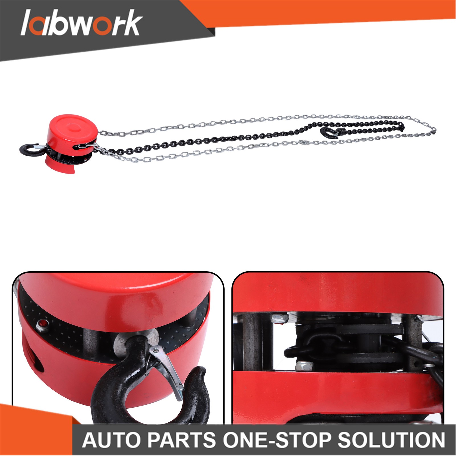 Labwork 2200lbs/1 Ton 8FT/2.4m Lift Manual Hoist G80 Chain w/ 2 Heavy Duty Hooks