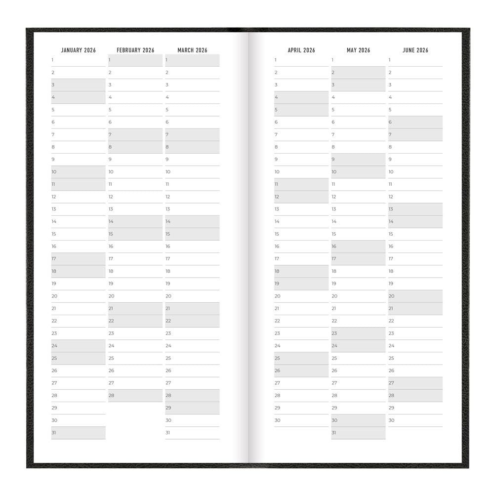 Letts of London® 2026 Principal Weekly Planner, 12 Months, Compact, Black