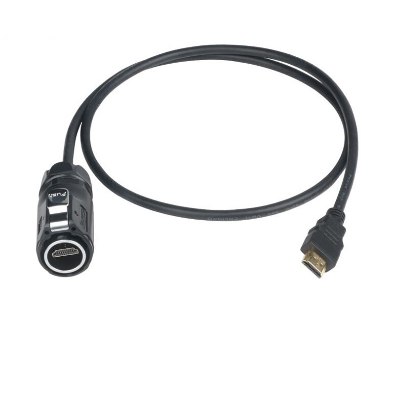 HDMI 2.0 Male Plug&Female Socket Connector w/ 40″ Cable Outdoor Waterproof IP67