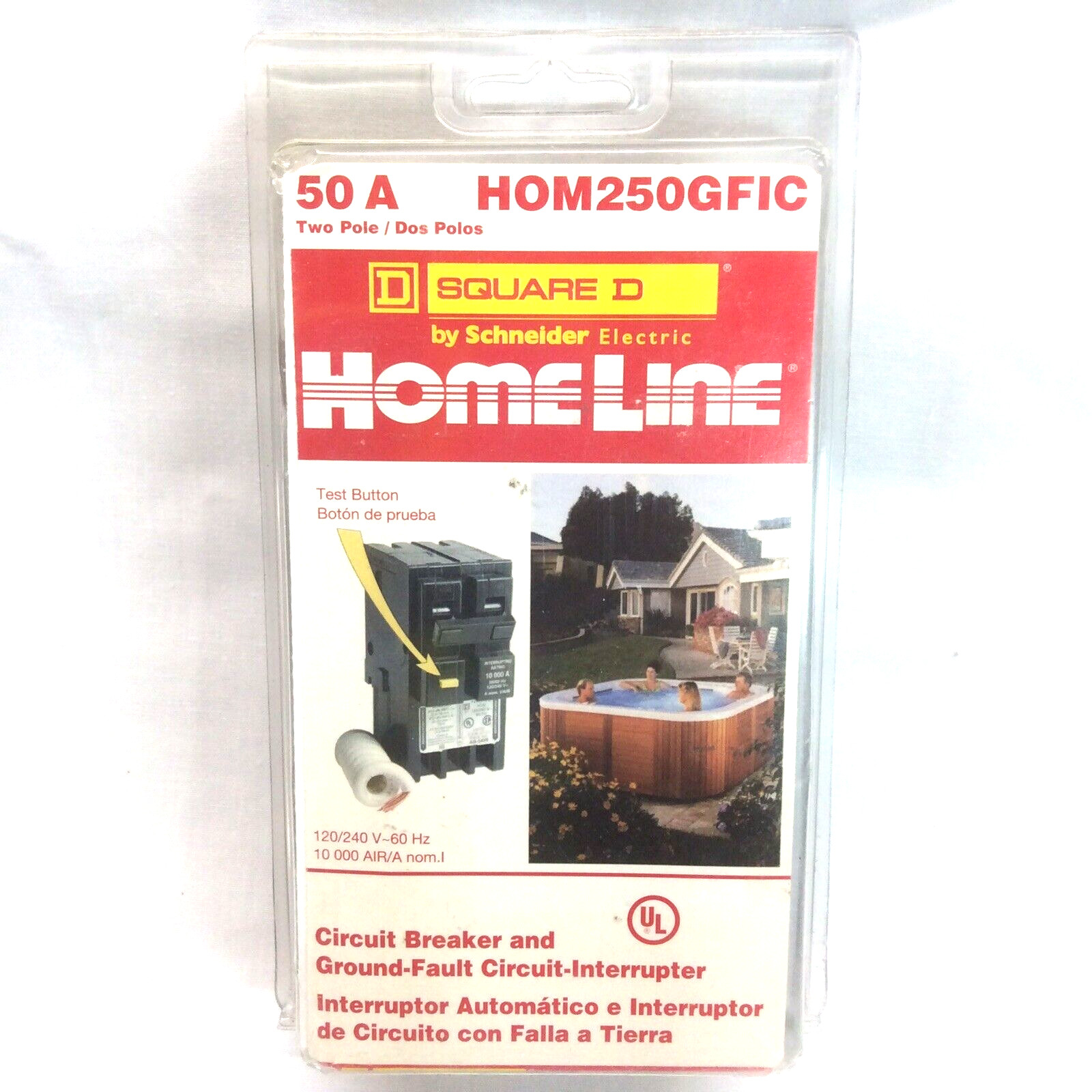 Schneider Circuit Breaker and Ground Fault Interrupter 2 Pole Square D Home Line
