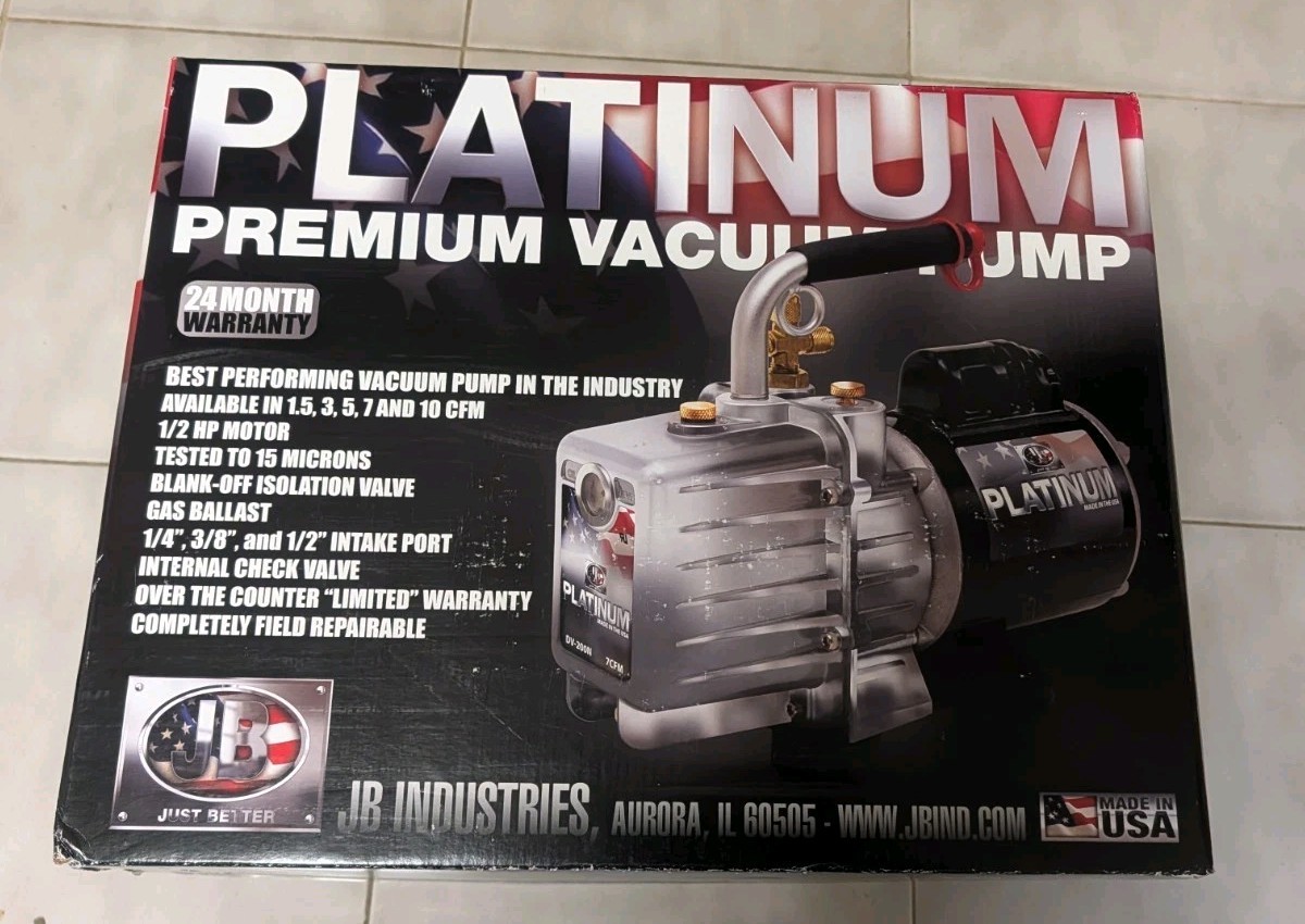 NEW JB Industries 1/2HP Platinum Premium Vacuum Pump DV-285N