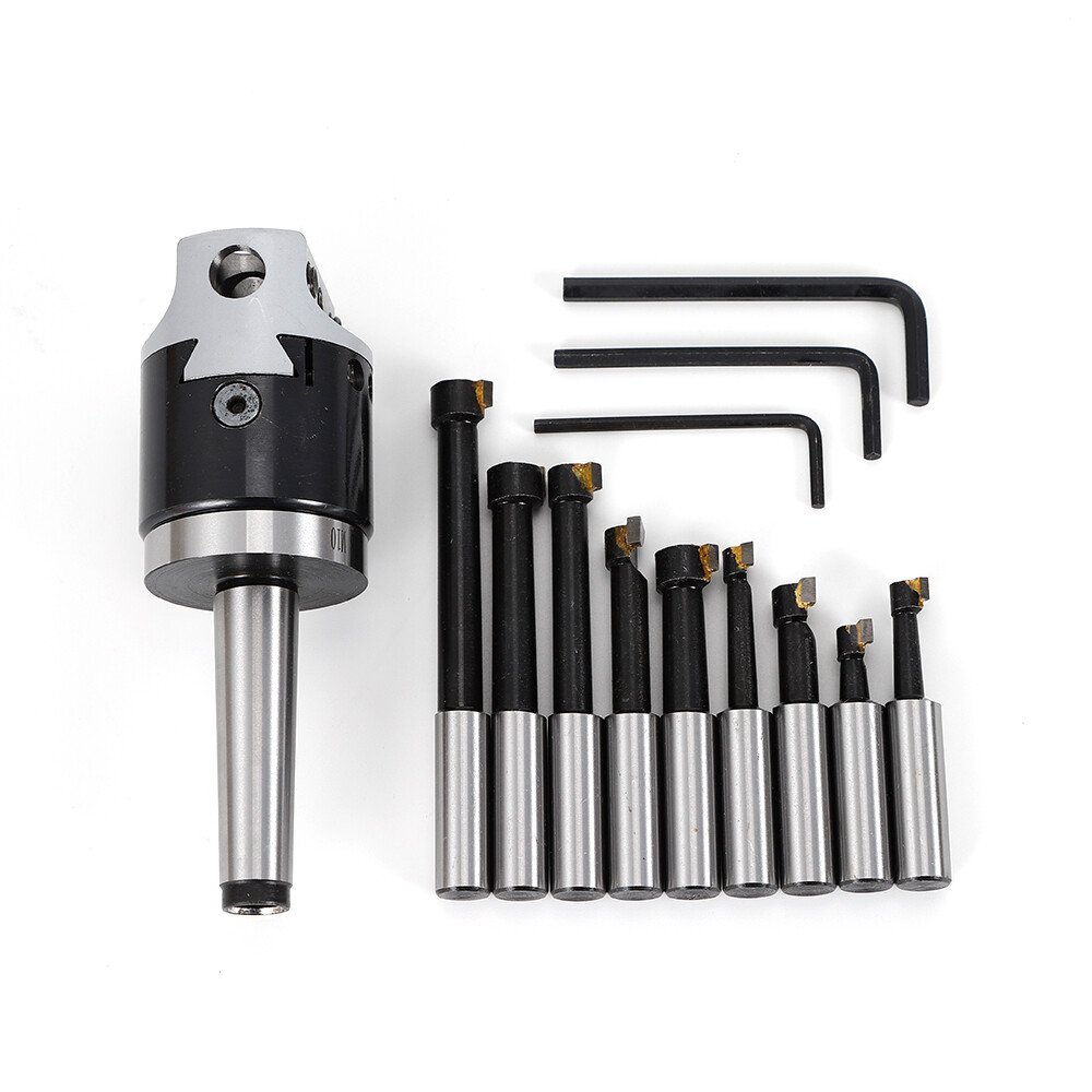 MT2-F1-9pcs Boring Head 1/2″ Carbide Boring Bar Full Set Milling NEW