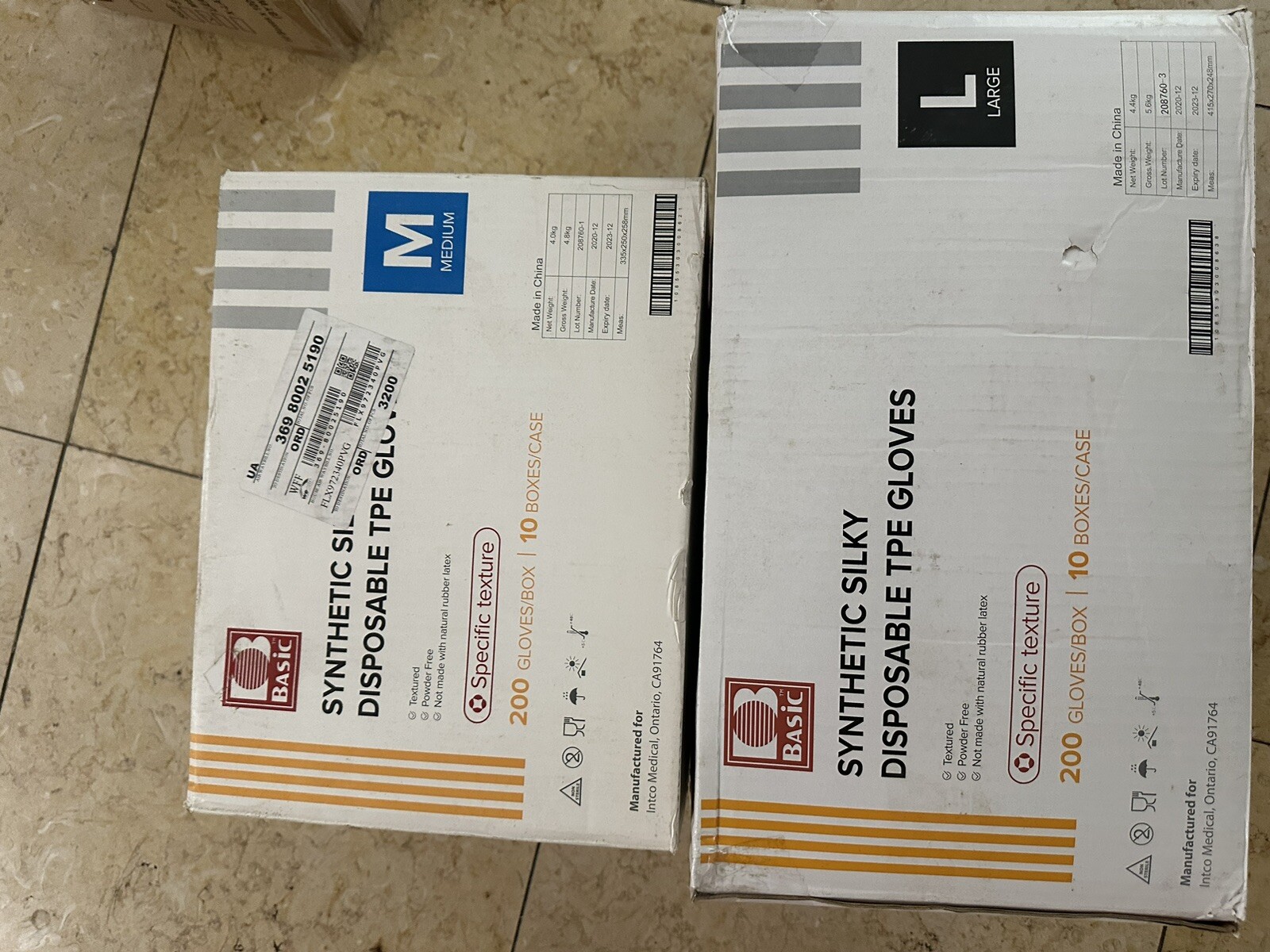 Synthetic Silky Disposable TPE Gloves. Sizes Medium, Large 41 large 43 Medium
