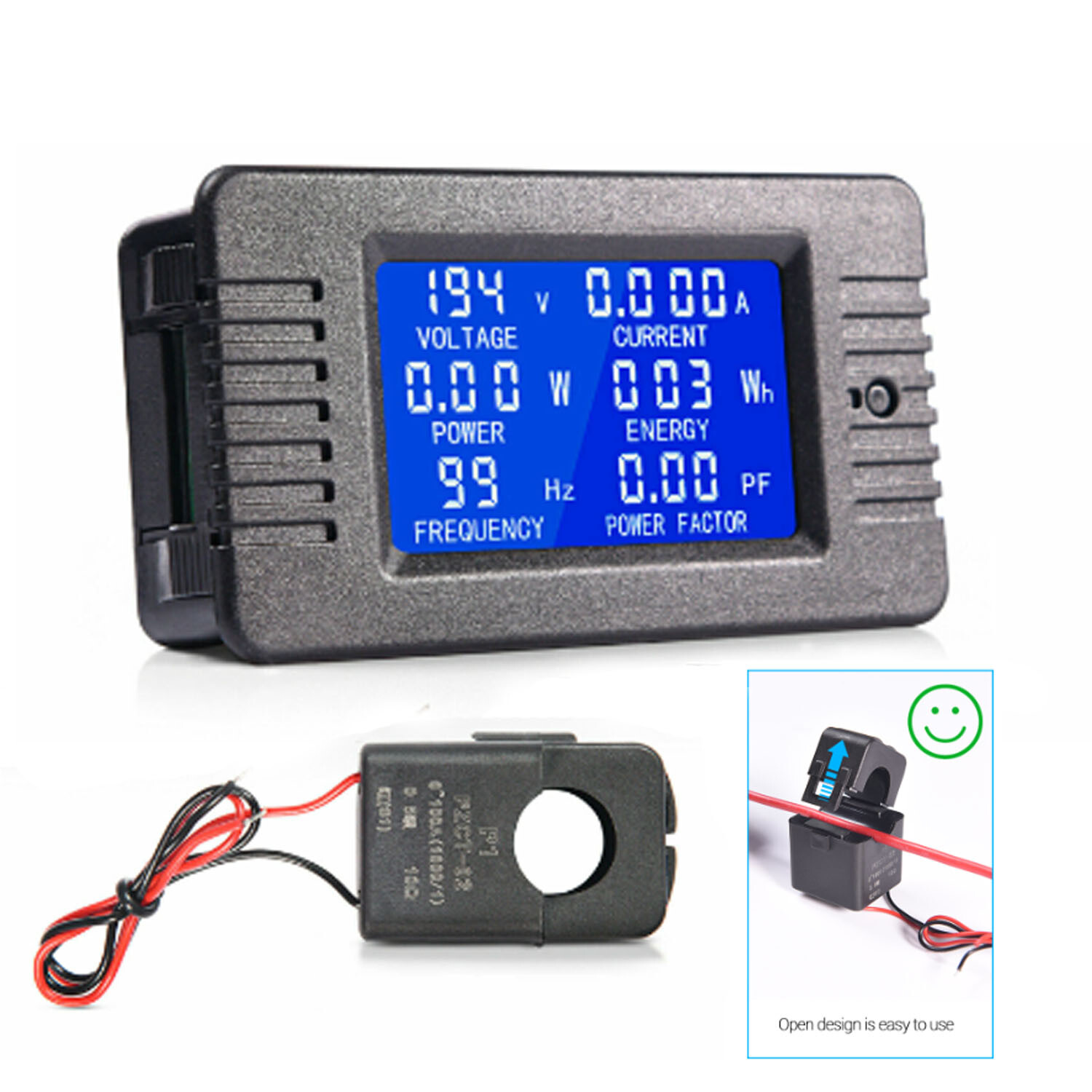 100A AC Digital Power Panel Meter Monitor Power Energy Voltmeter Ammeter 80-260V