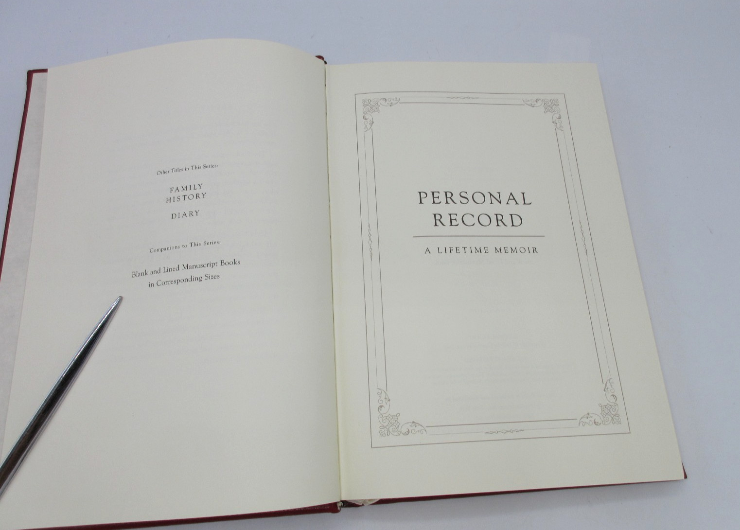 Personal Record: A Lifetime Memoir 8″ Goatskin Leather Journal Graphic Image