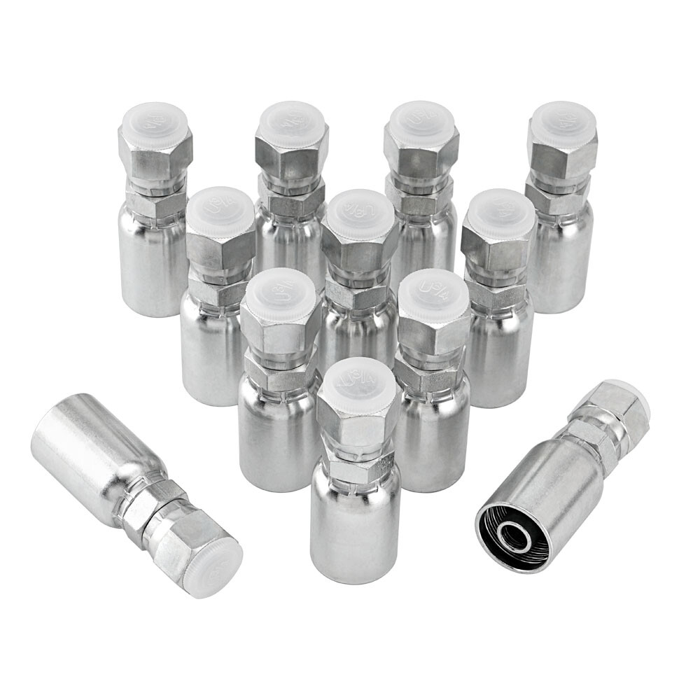 12 Pack 1/2″ Hose x 1/2″ JIC 37° Female Hydraulic Hose End Swivel Crimp Fitting