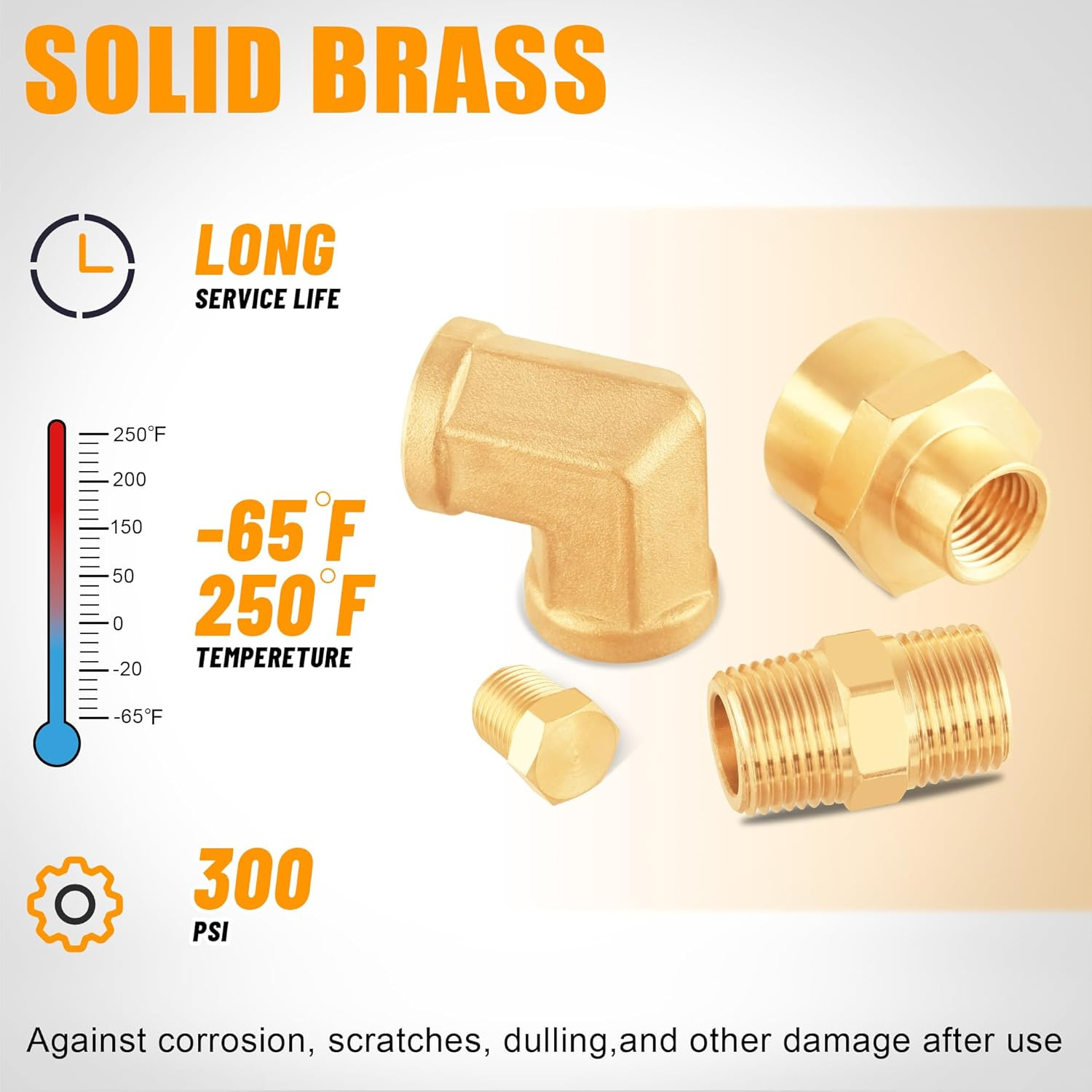 98PCS Brass Pipe Fittings Assortment Kit NPT Adapter,Reducer Bushing, Hex Nipple