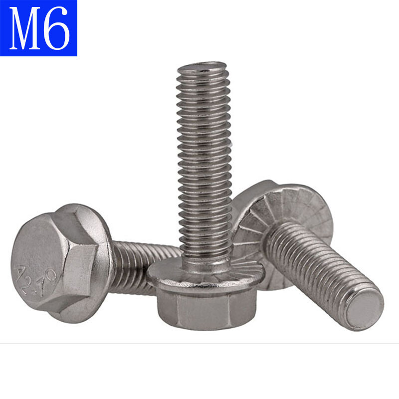 6mm M6 A2-70 304 stainless steel Flanged Hex Head Bolts Flange Hexagon screws