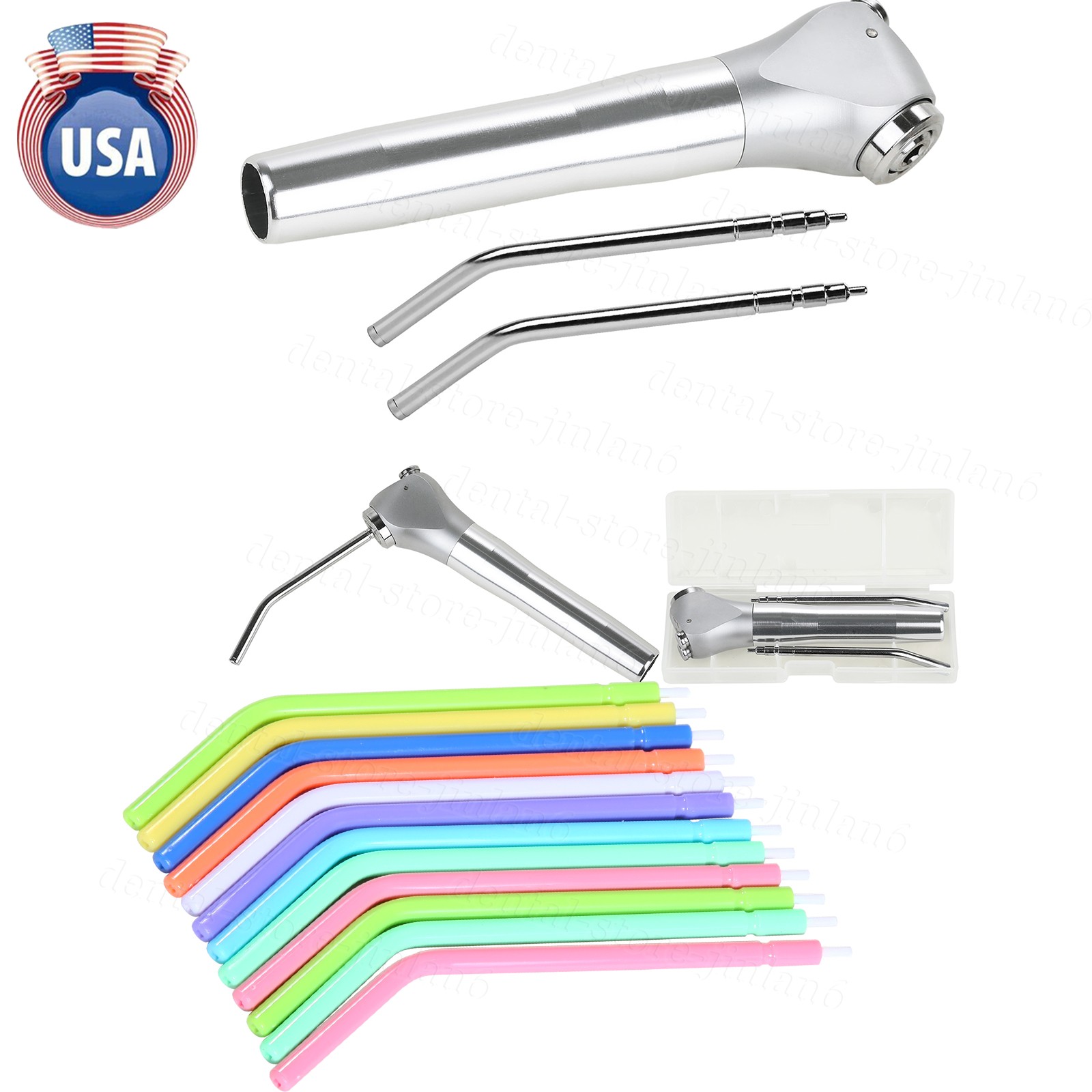 Dental Triple Way Syringe Air Water Spray Handpiece/Disposable Nozzles Tips Tube