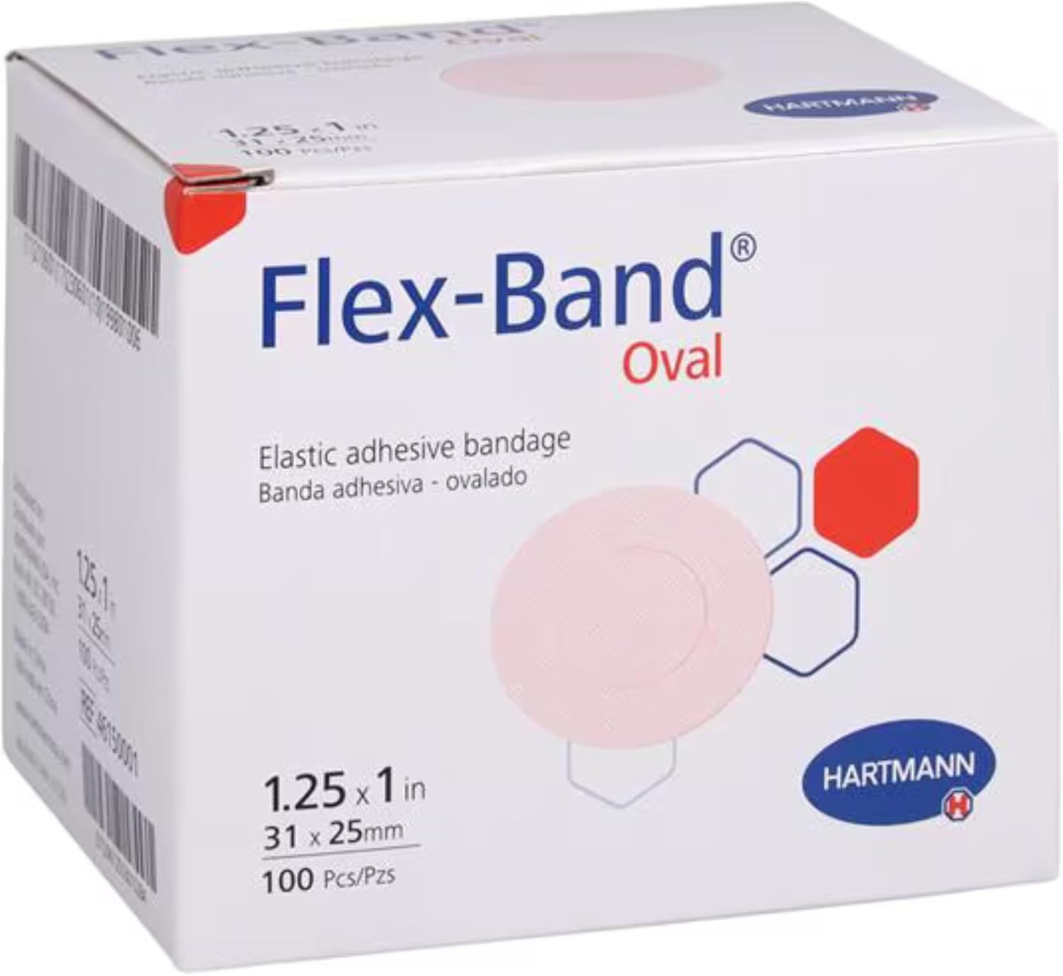 Flex-Band Bandages, Oval Pack of 100 100 Count (Pack 1), Tan