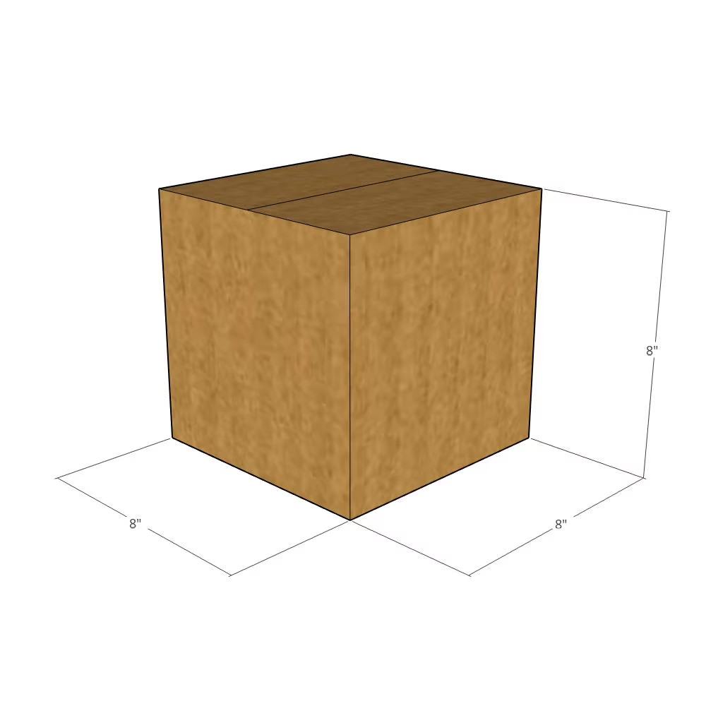 10 8x8x8 Kraft Brown Corrugated Shipping Boxes 48 ECT Double-Wall New