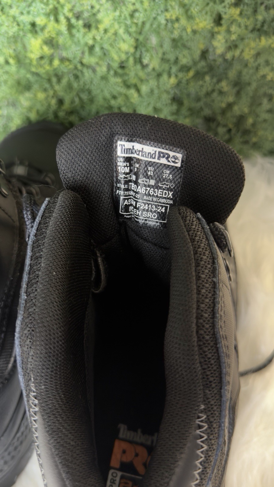 Timberland PRO Composite Safety Toe EH Boots Black Lace-Up Men’s 10M