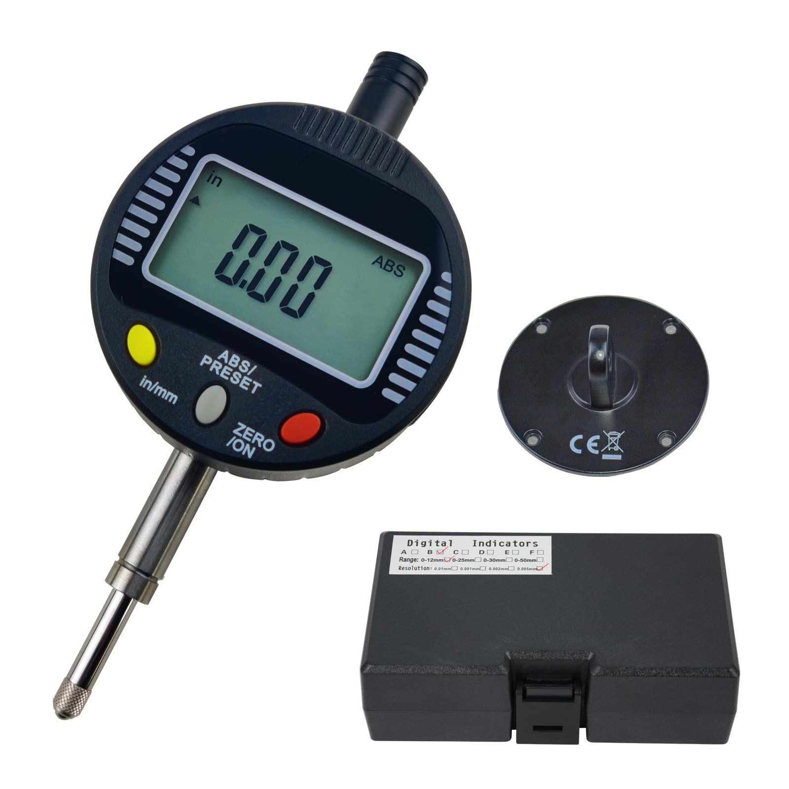 Electronic Digital Dial Gauge,with A Range of 0.5in/12.7mm and A 0.5 in/0.01