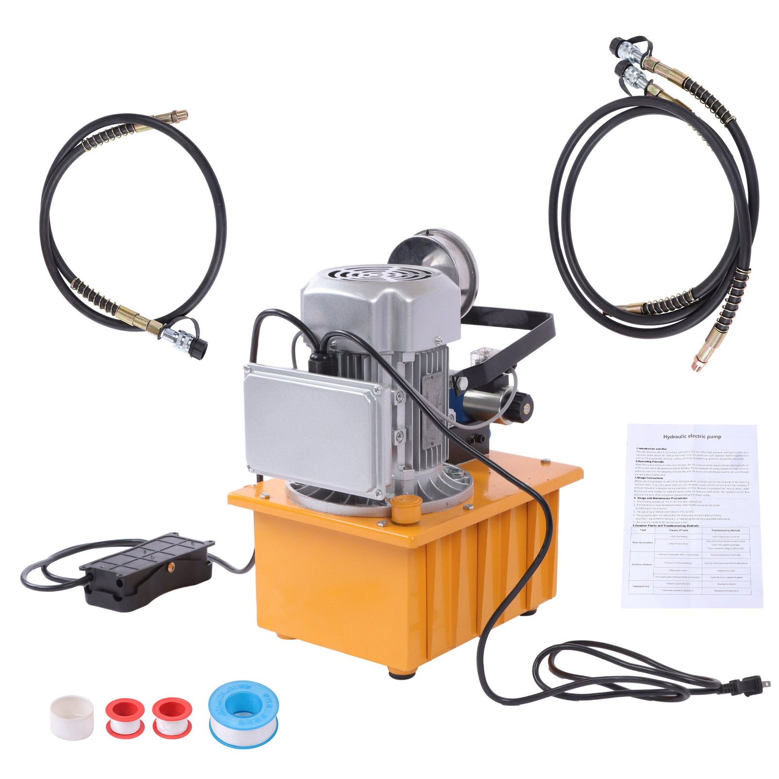 Electric Hydraulic Pump 10000 PSI Double Acting 8L Solenoid Valve 110V