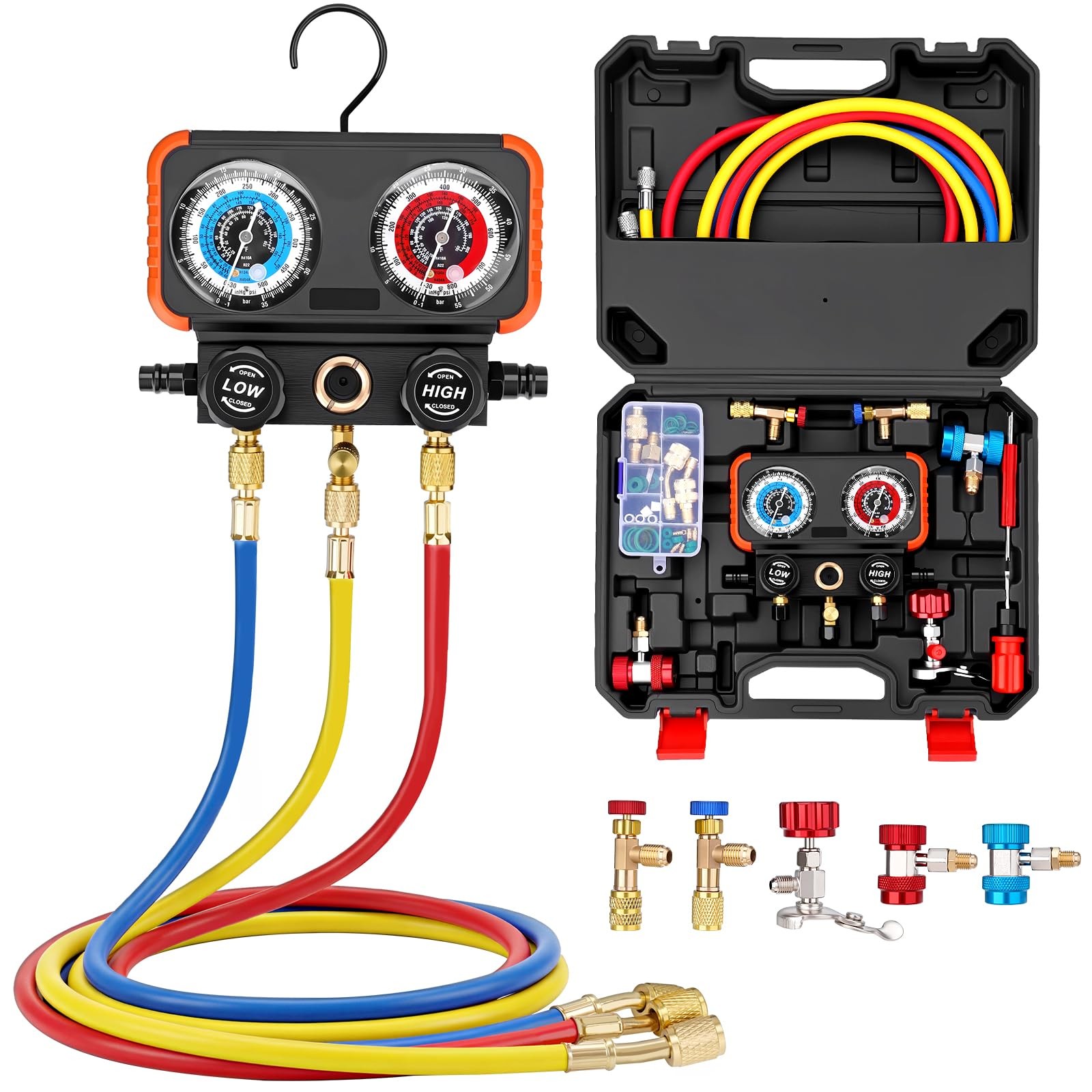 AC Manifold Gauge Set 3 Way for R22 R134a R410a Refrigeration Charging