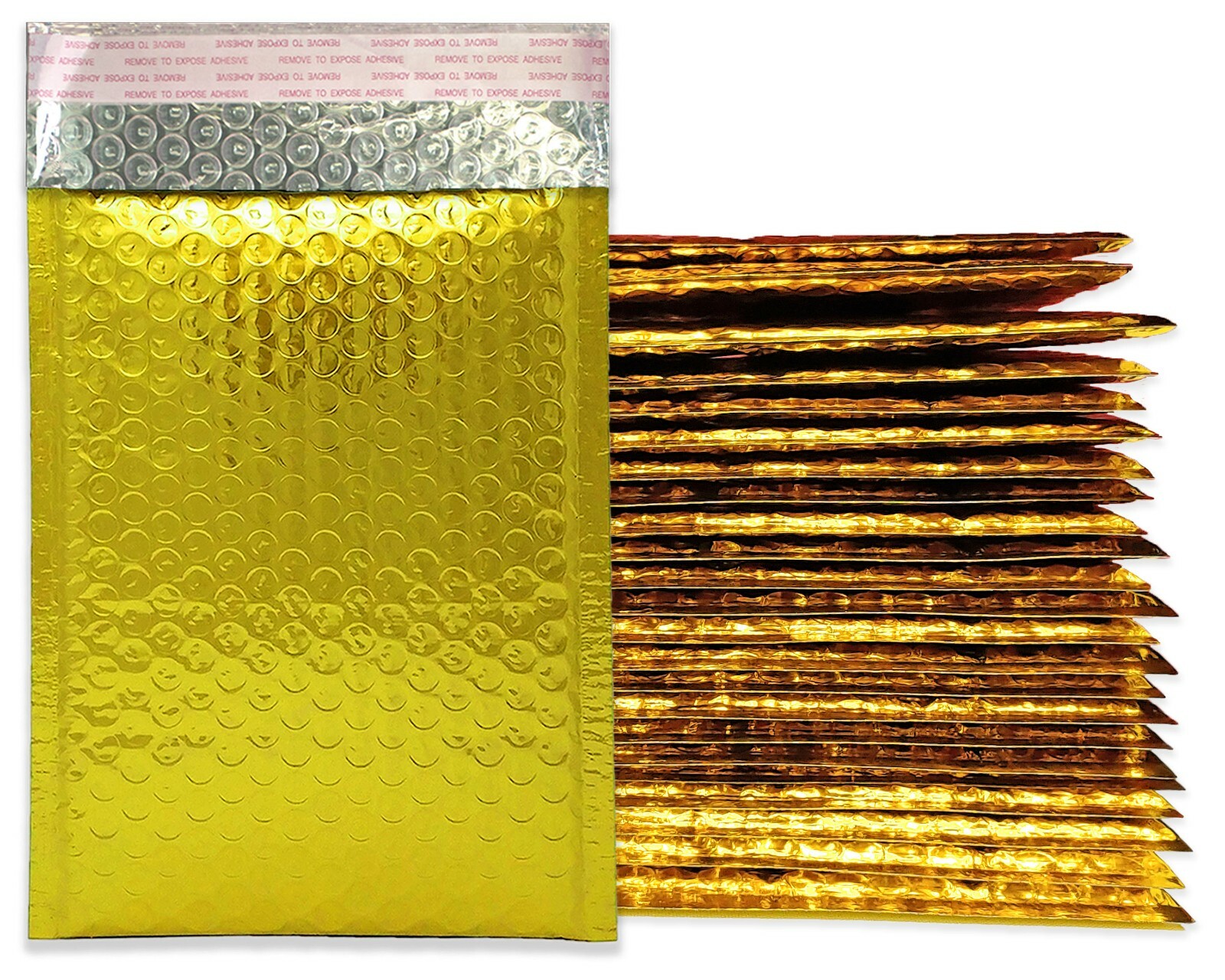 4×8 Honey Pot Gold & Pink Metallic BUBBLE MAILER Combo Padded Business Envelopes