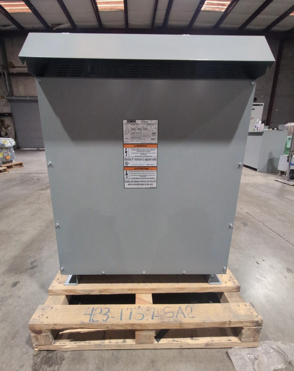 225KVA Siemens 3F5Y225D16 Transformer Pri 480V Sec 480/277V 3PH Outdoor 3R Encl