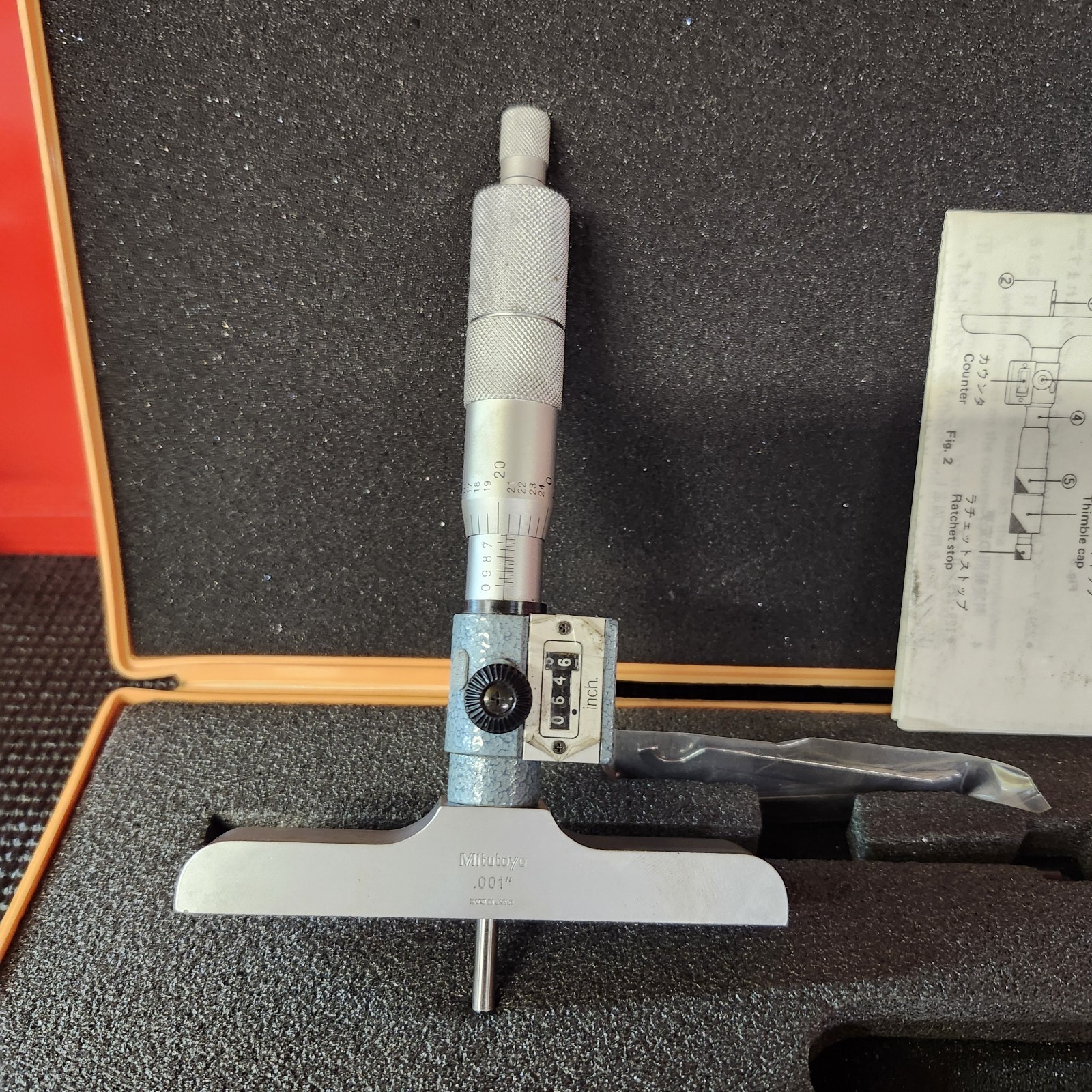 Mitutoyo Depth Gage Micrometer Kit DMC4-6″K 229-132 Great Condition With Box