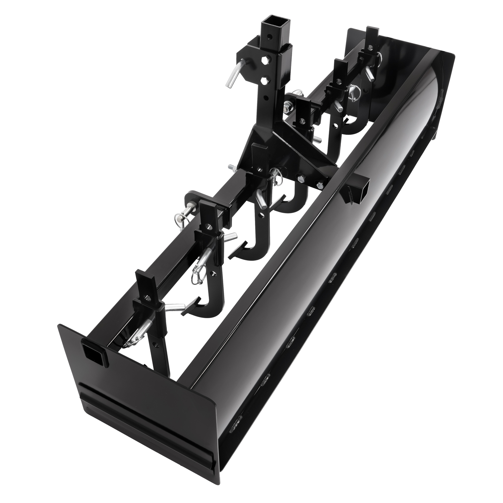 Powder Coated Steel 55″ Box Blade Scraper W/6 Scarifier Shank For Cat 0 Cat 1