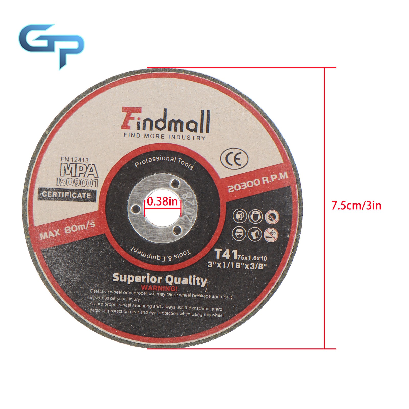 Cut Off Wheels 50 Pack 3″x1/16″x3/8″ Metal & Stainless Steel Cutting Discs
