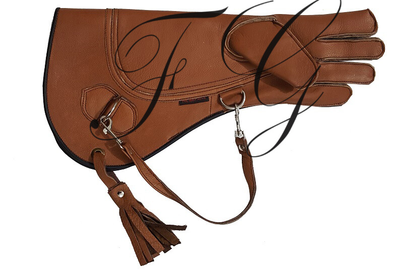 FALCONRY COWHIDE LEATHER EAGLE GLOVE SIZE L 17 INCH ( 3 LAYER )