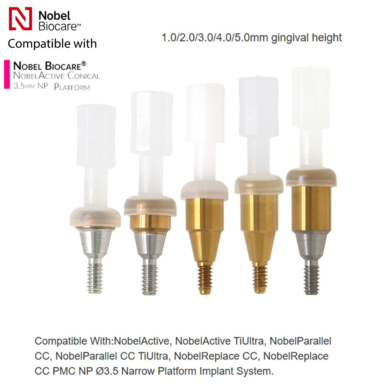 Locator Tapered Abutment for Nobel Active Biocare Conical Connection NP/RP 1-5mm