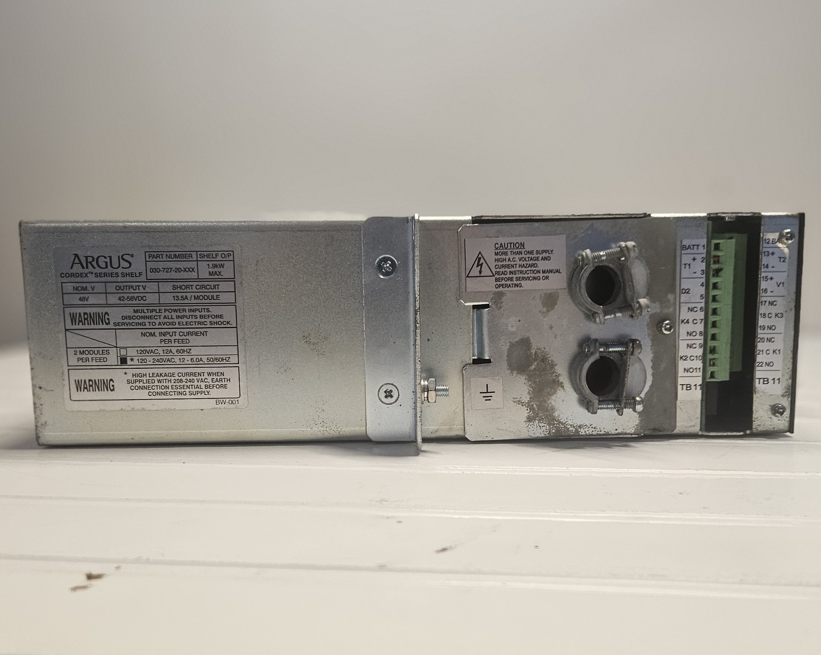 ALPHA CORDEX 030-727-20 MODULAR POWER SHELF 3Mdl 19″ 48V-650W 120-240VAC INPUT