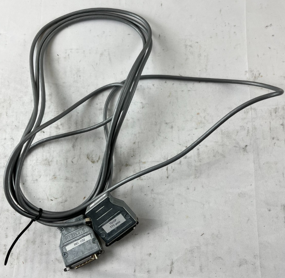 Siemens TTY Cable TDI OP TTY aktiv INC 1/02 PLC HMI Interface Cable Used Spare