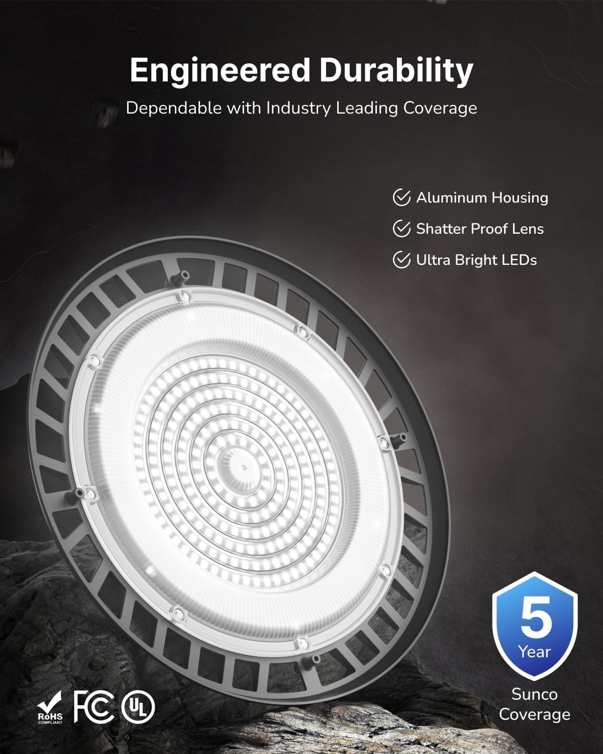 Sunco 10 Pack UFO LED High Bay Light, 150W, 19500 Lumens, 5000k Ultra Bright …