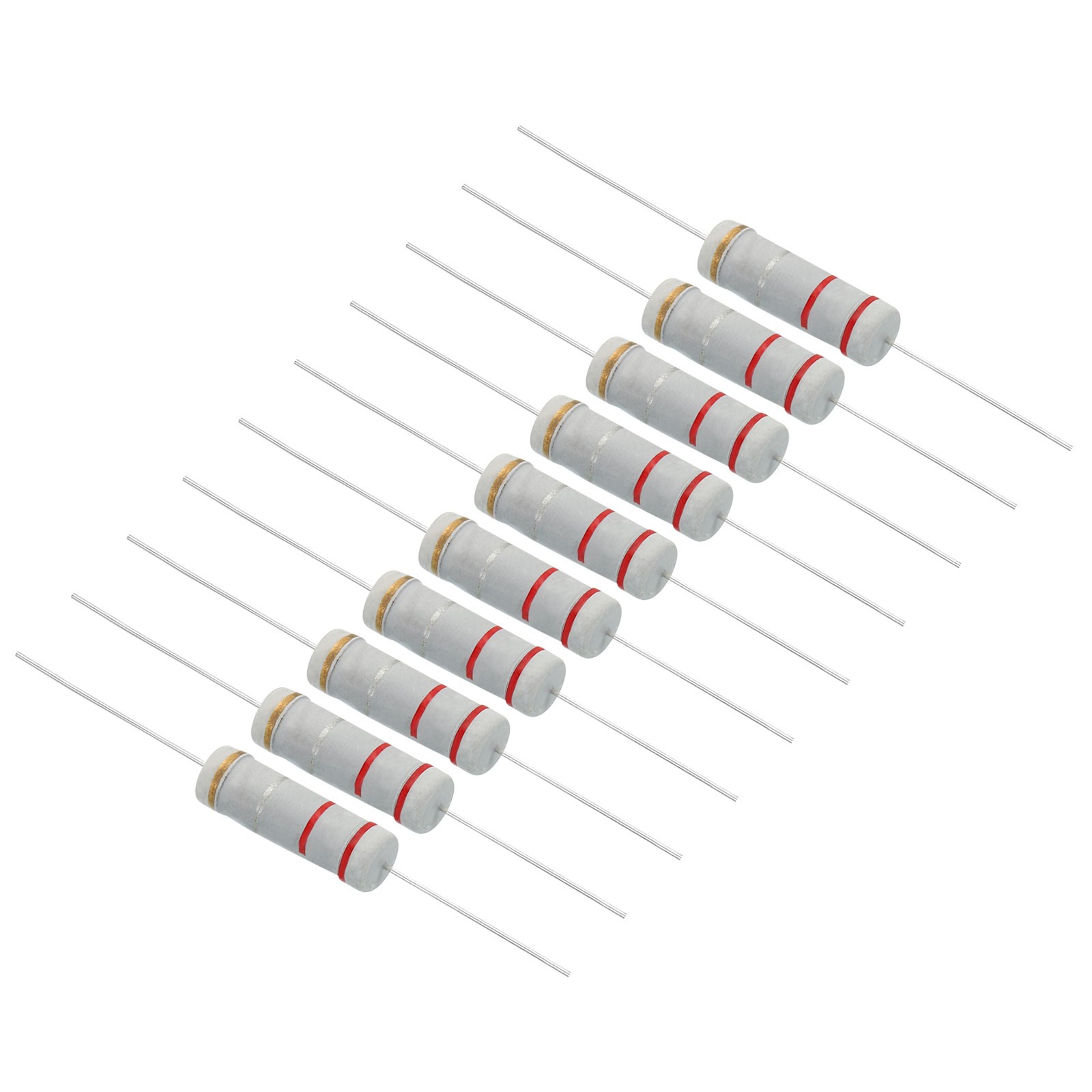 10pcs 5Watt 0.22 Ohm Carbon Film Resistor 5% Tolerance Axial Colored Ring