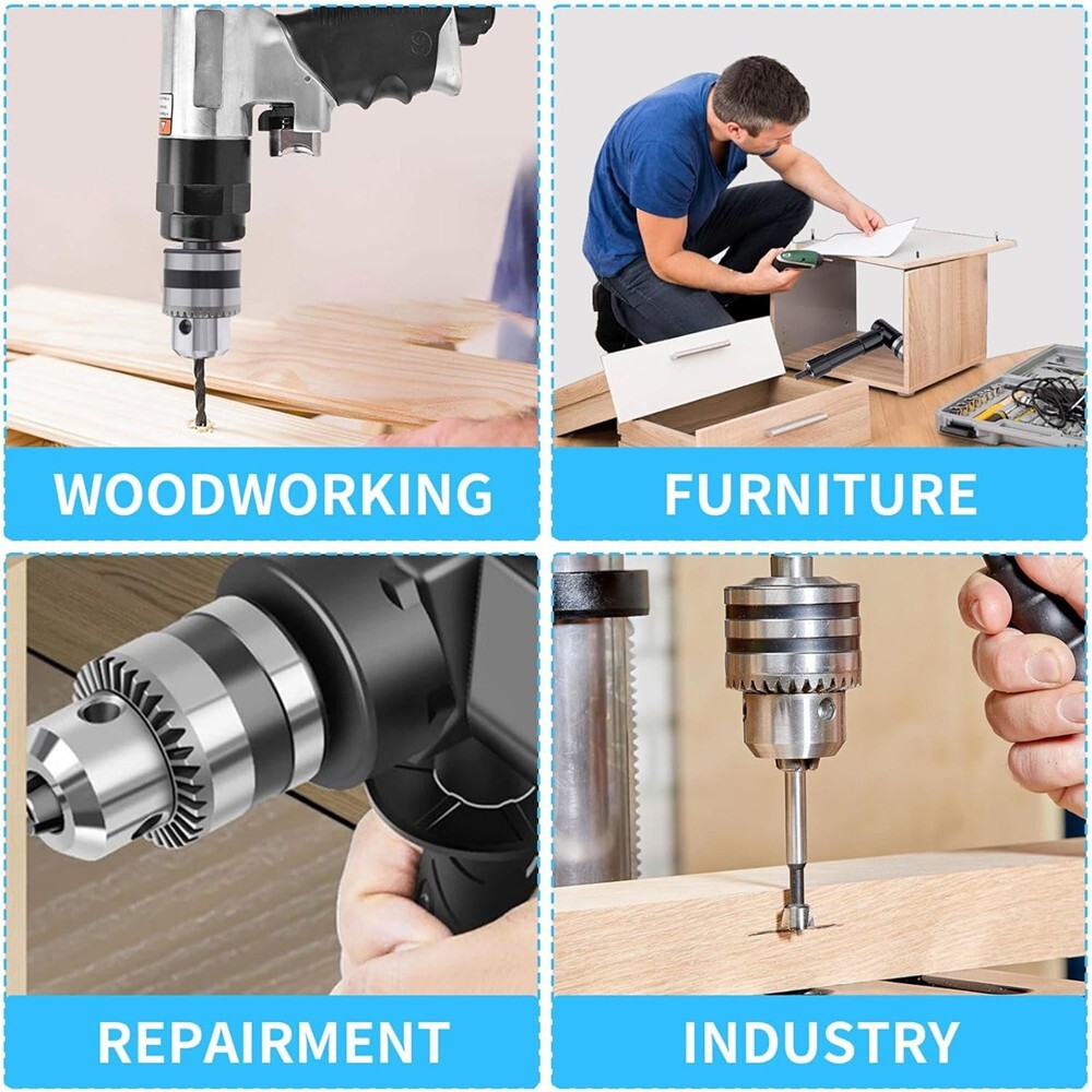 Cordless Right Angle Drill Adapter 90 Degree Adapter Drill with 3/8″ Keyed Chuck