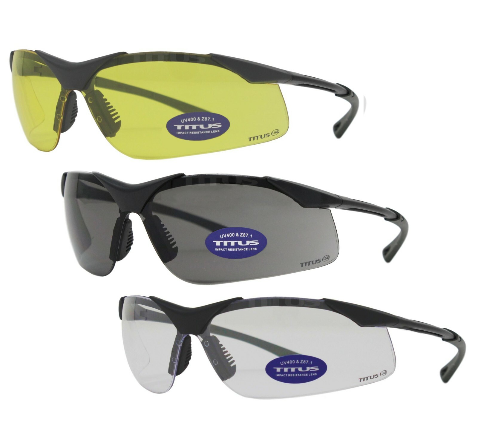 Titus EMT Series Contour Safety Glasses Shooting Motorcycle Protection ANSI Z87