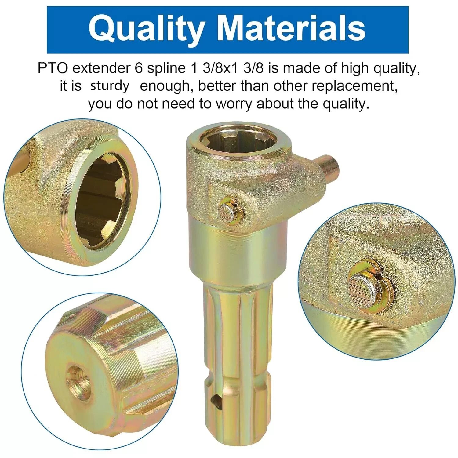 1-3/8″ 6-Spline PTO Shaft Extender Adapter Male to Female for Tractors