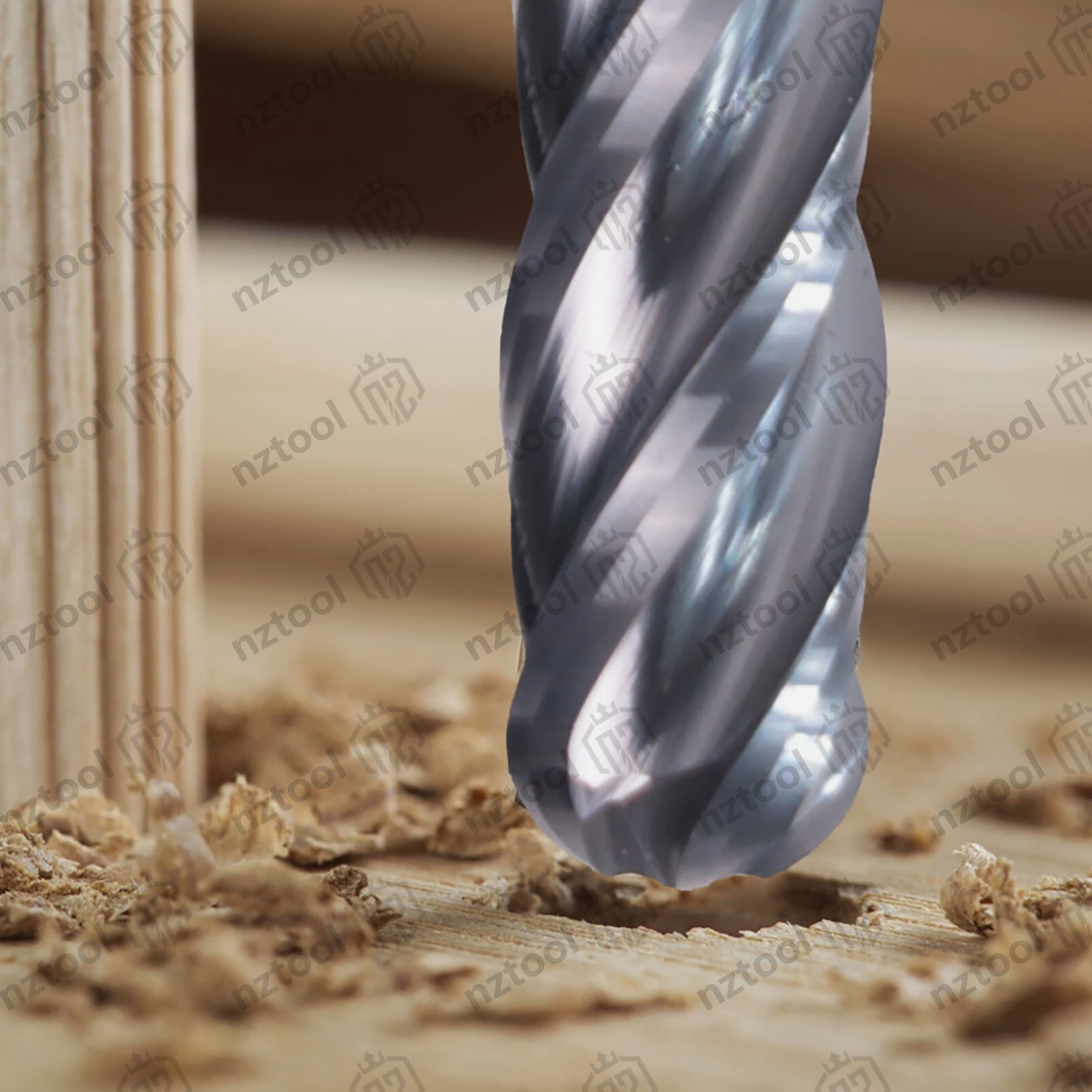 5 PCS 4 Flute 3/16″ x 2″ Overall Length Ball Nose Carbide End Mill AlTiN Coated