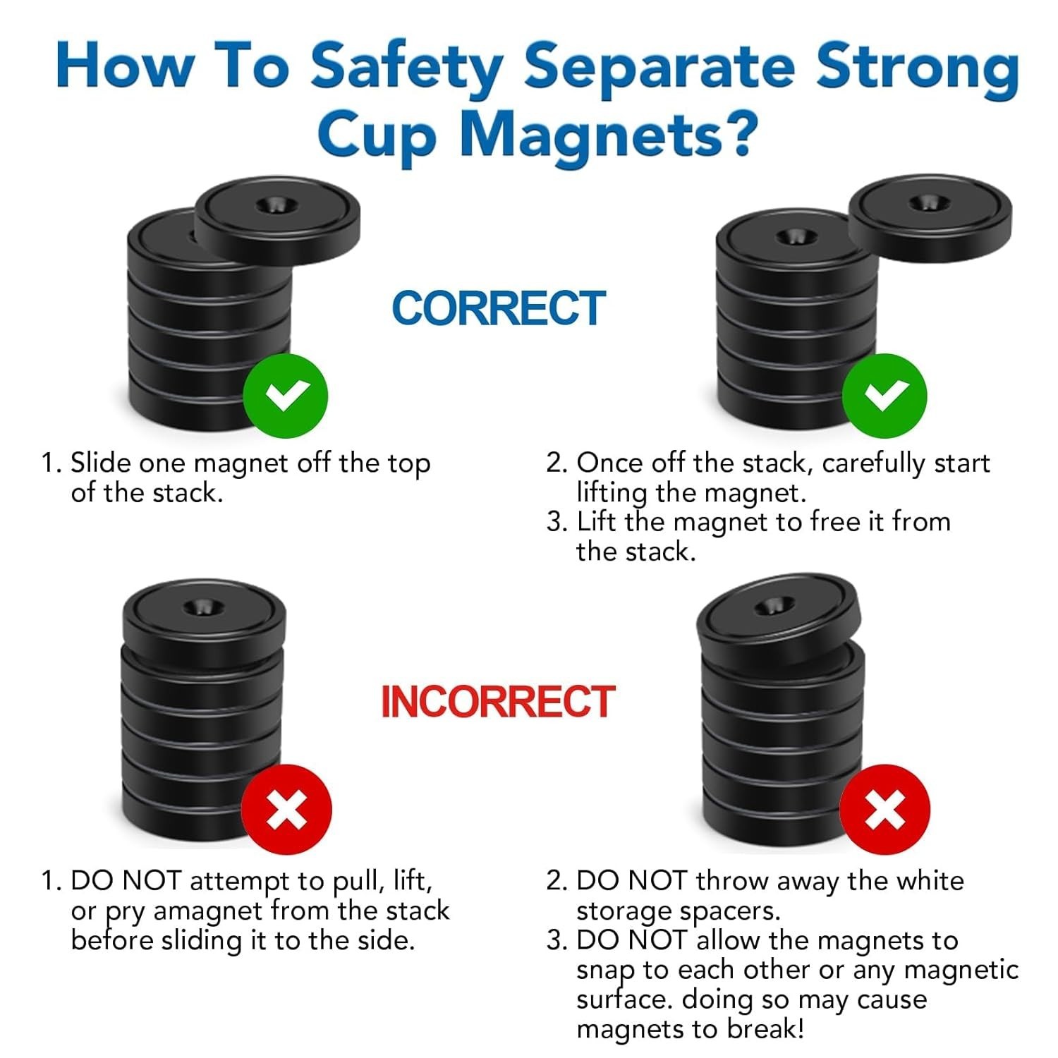 Magnets,150lb+ Waterproof Strong Neodymium Cup Magnets with Screws for Wall M…