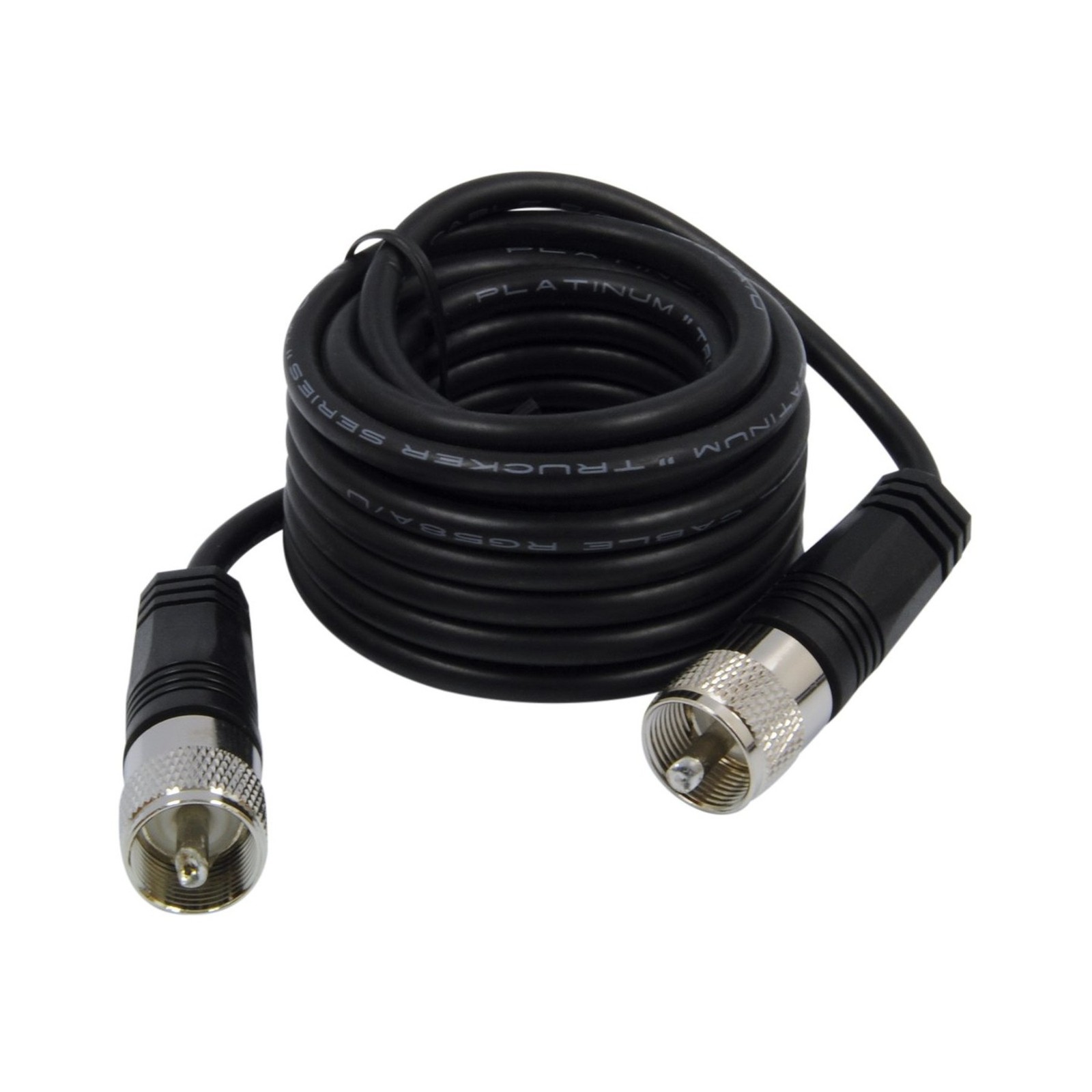 RoadPro RP-12CC 12′ CB Antenna Coax Cable with PL-259 Connector,Black