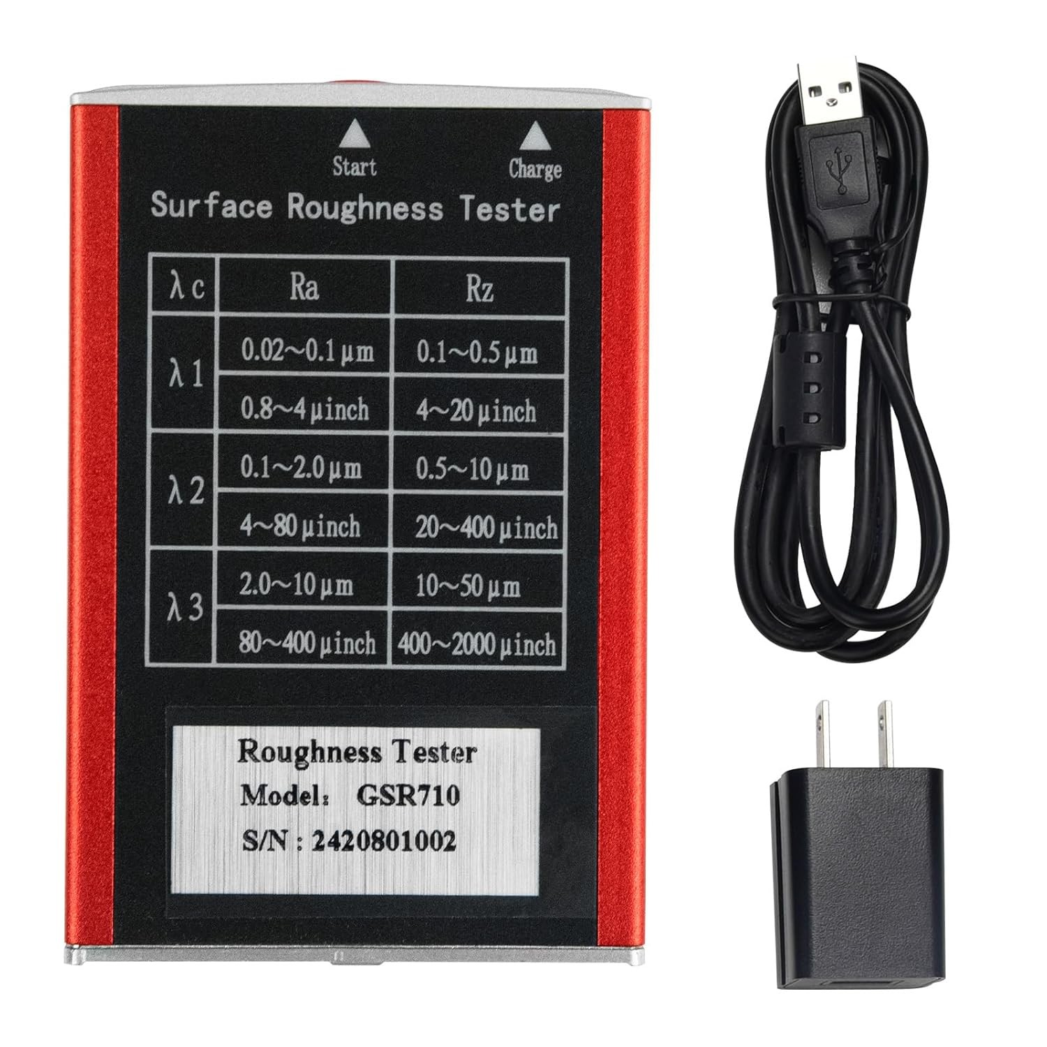 Surface Roughness Tester 0.1-50.0um Portable Roughness Gauge Accuracy 0.01um US