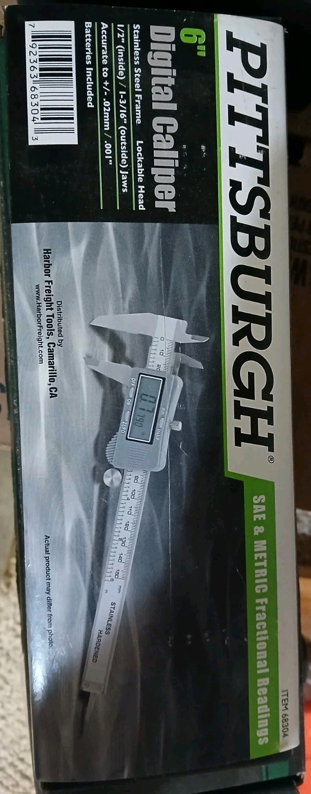 PITTSBURGH 6″ Digital Caliper SAE & Metric Fractional Readings .001″ in / .02mm