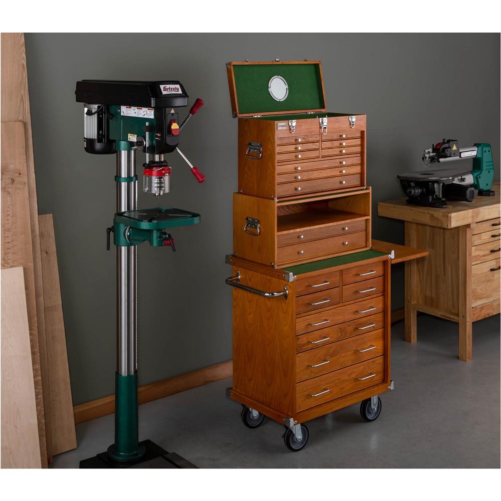 T33819 23″ Series 9-Drawer Red Oak Tool Chest