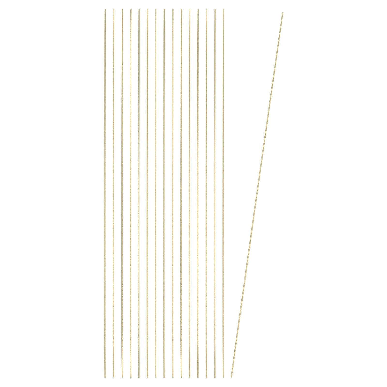 16 Pcs 1mm Dia. 32cm / 12.6 Inch Length Round Brass Rods, Brassy