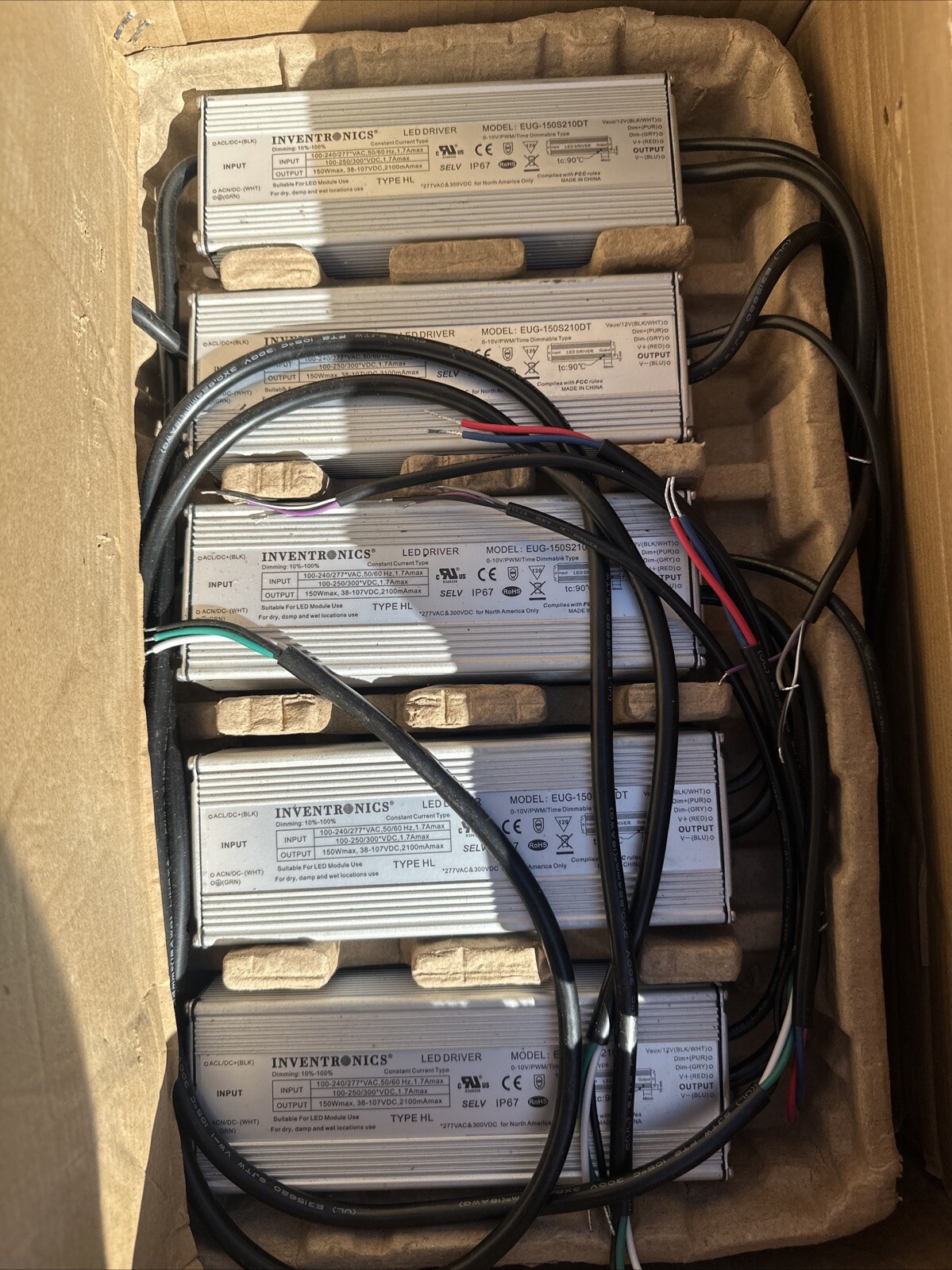⚡️EUG150S210 100-277VAC, 150W 140-2100MA, 38-107V, [0-10V PWM] IP67 LED DRIVER⚡️