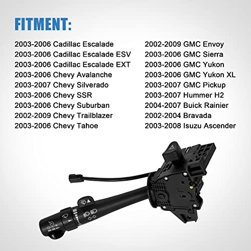 Interruptor De Senalizador Negro D6299a Para 2003-2007 Chevy Avalanche Silver…
