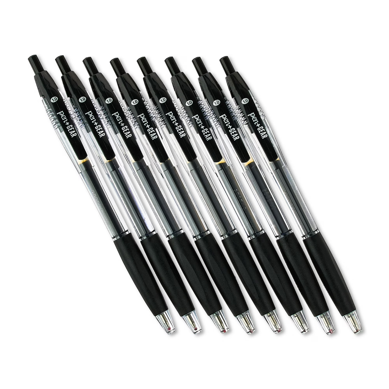 Pen+Gear Retractable Ballpoint Pens, Medium Point,1.0mm, Black Ink, 8 Count 2PK