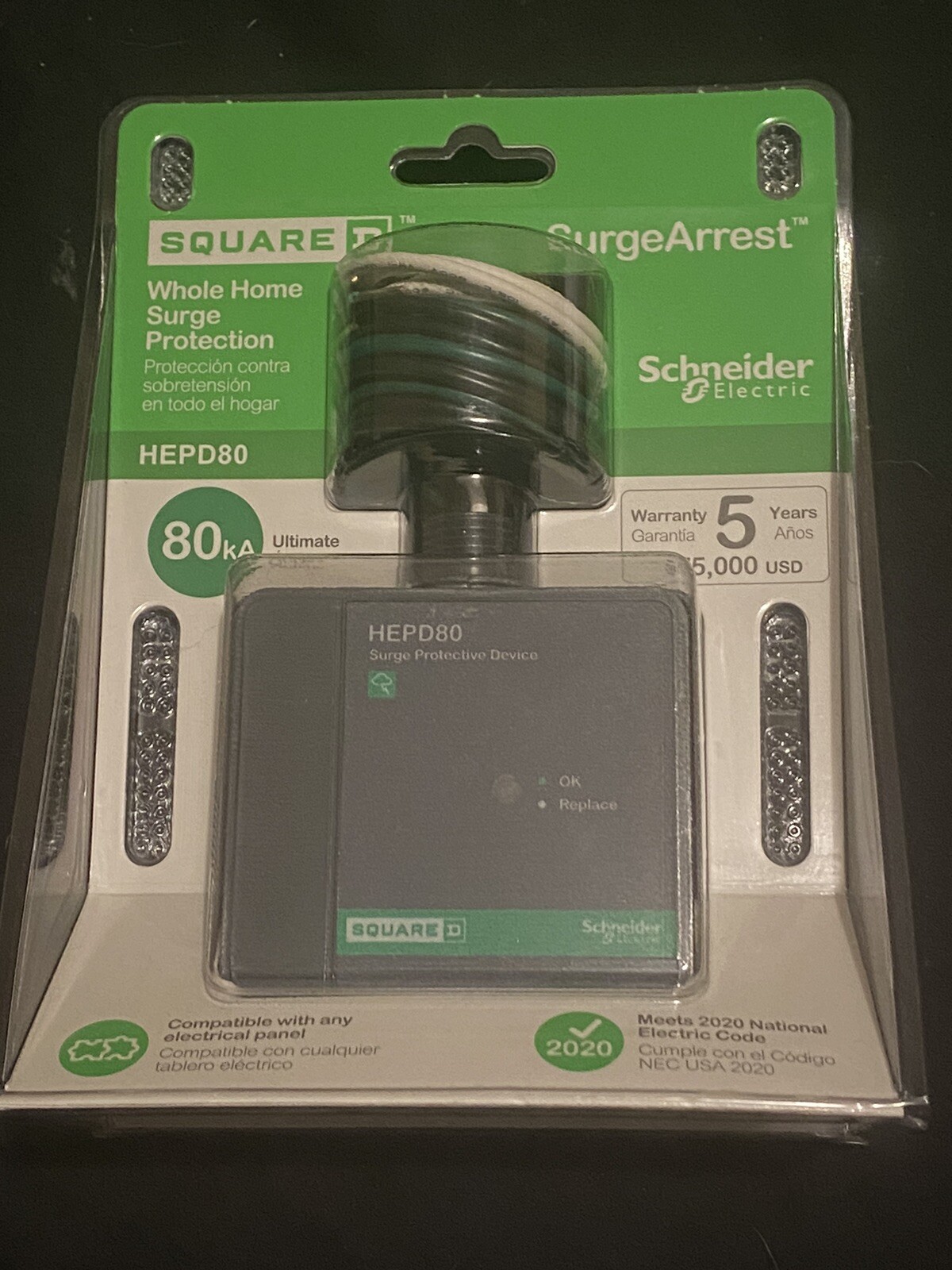 Square D Schneider Home Surge Protector Model HEPD80C