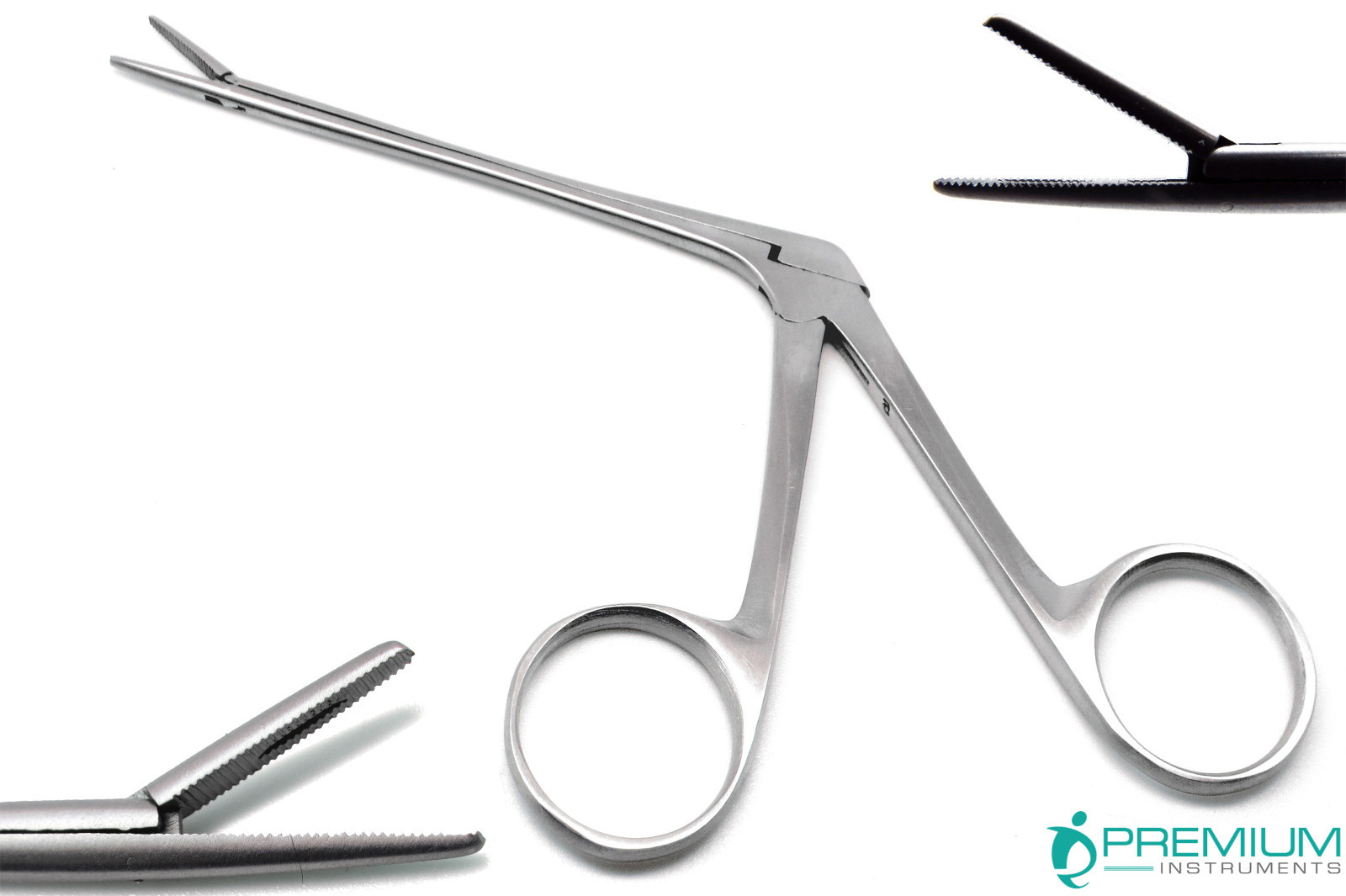 2 Pcs Hartman Alligator Forceps 3.3″ & 8″ ENT Surgical Ear Serrated Instruments