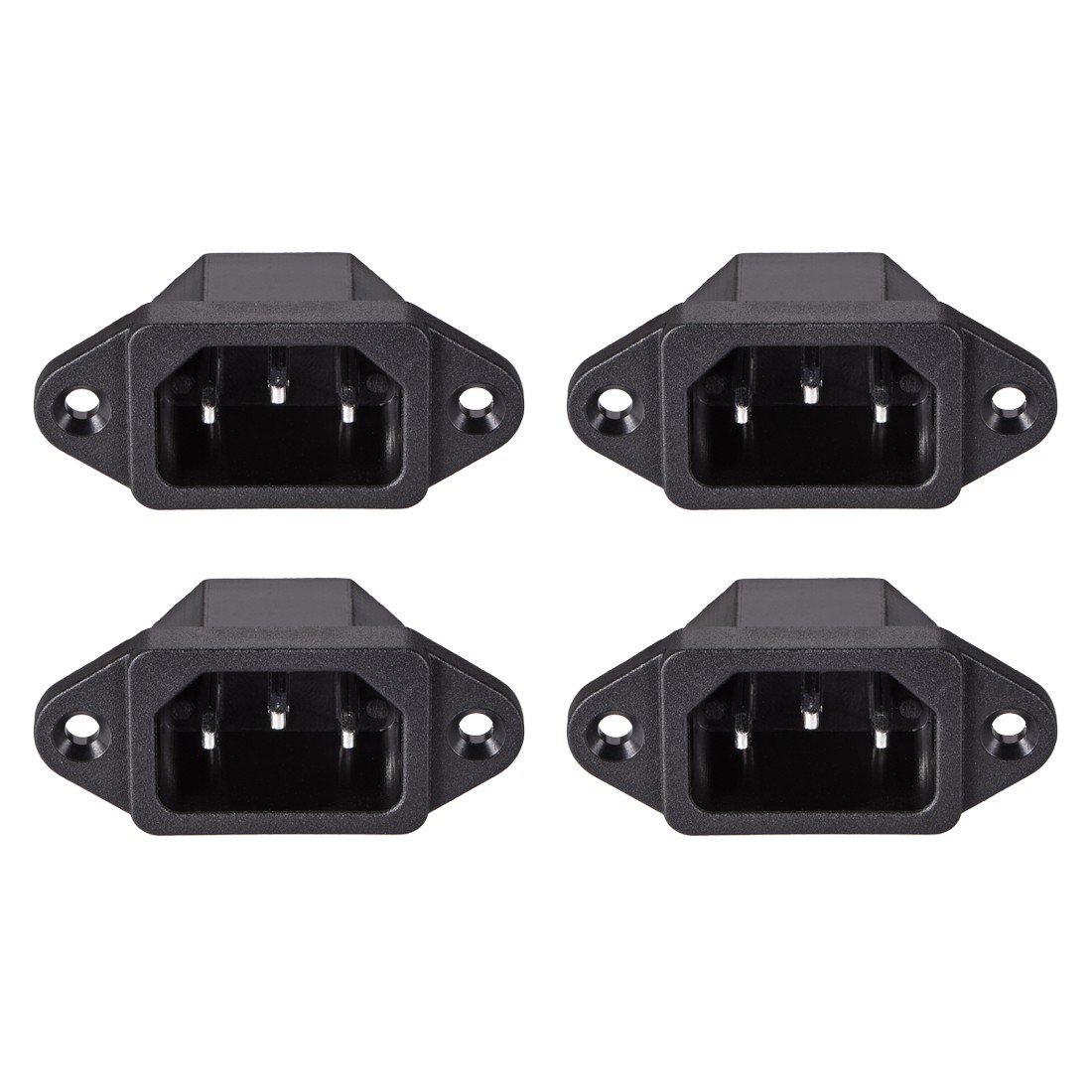 4 x Panel Mount Plug Adapter AC 250V 10A C14 3 Pins IEC Inlet Module Plug