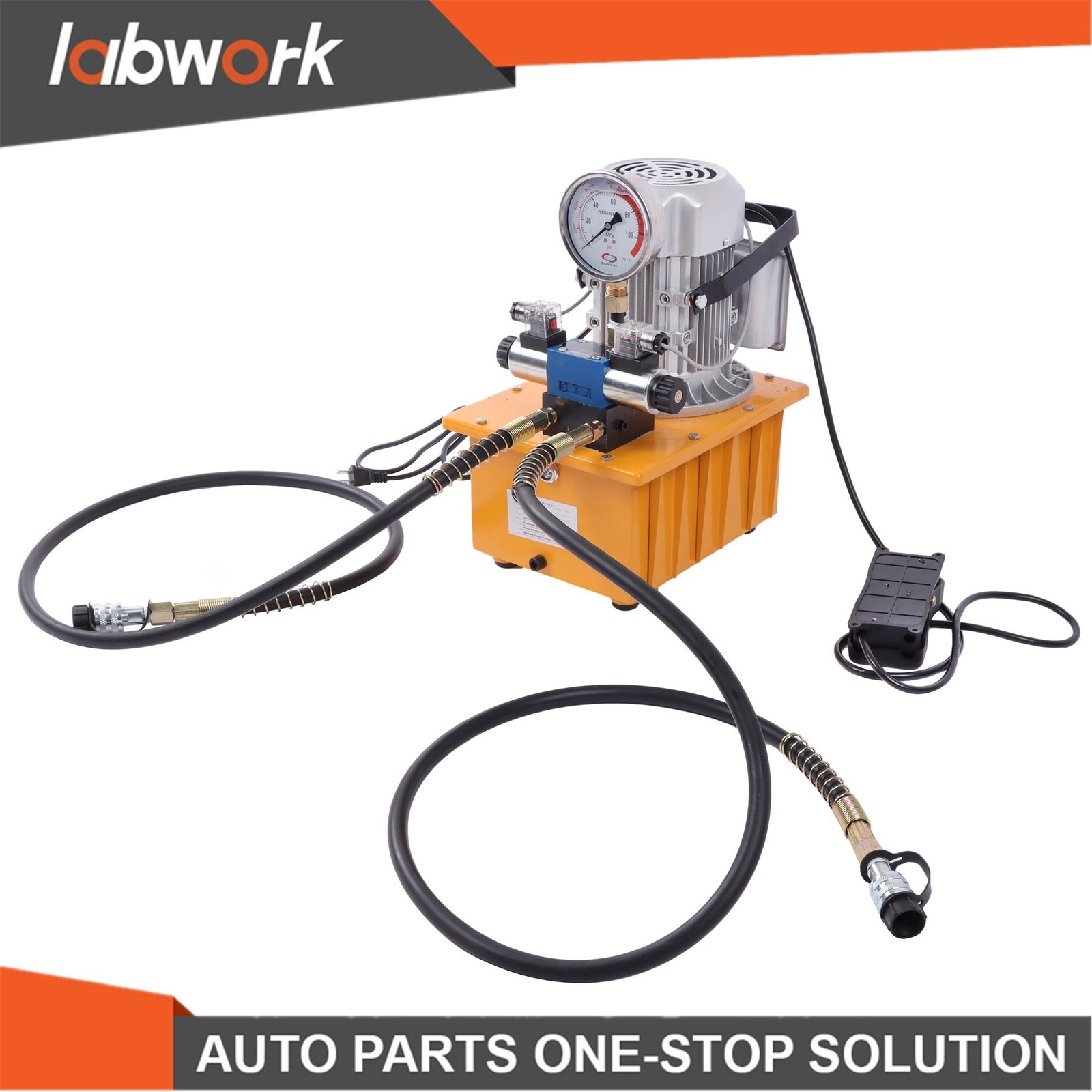 Labwork 10000 PSI Double Acting Hydraulic Pump 8L 0.7L/min 750W 110V